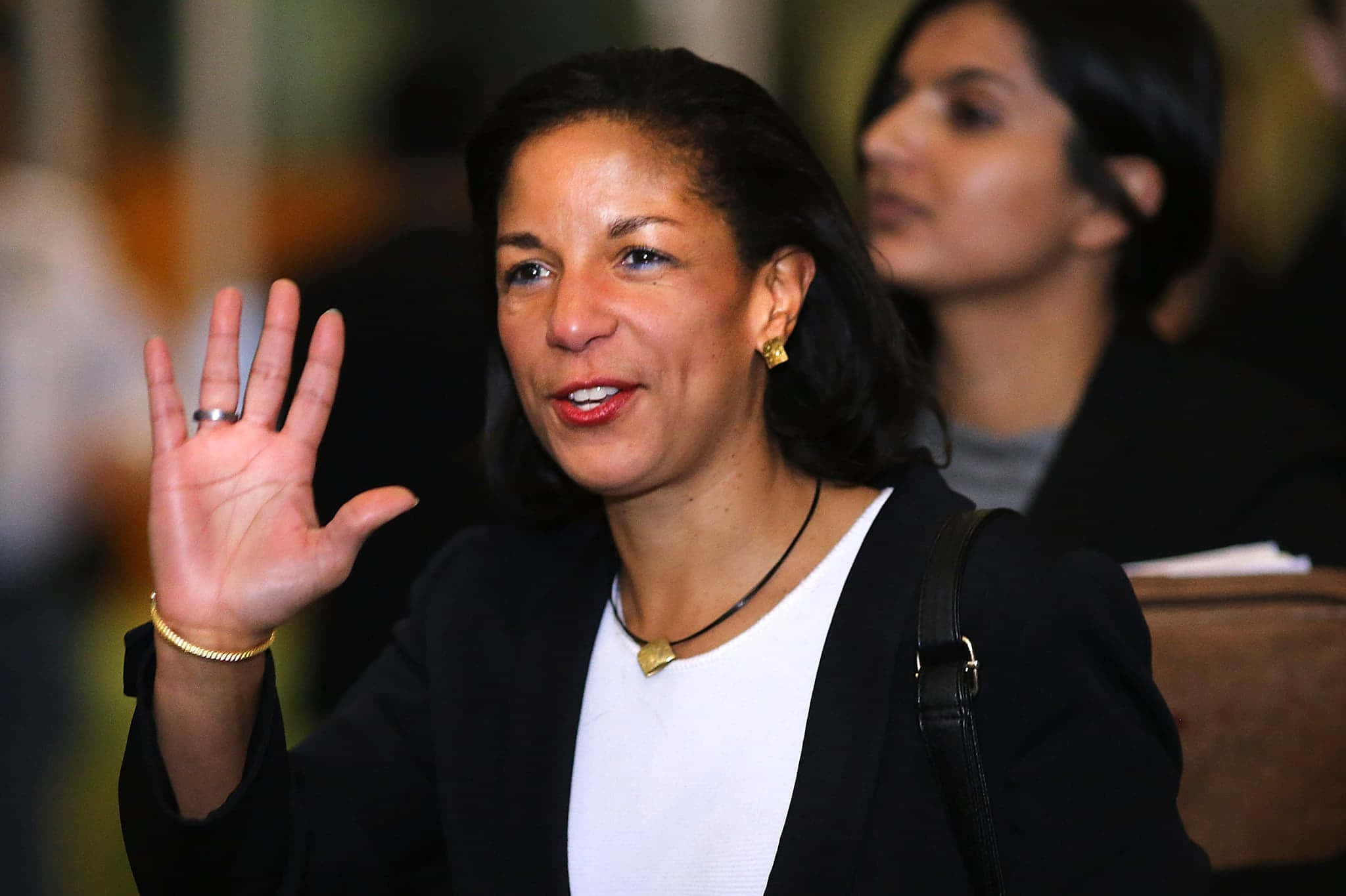 Susan Rice, black blazer, gold jewelry, Full HD Desktop Wallpaper