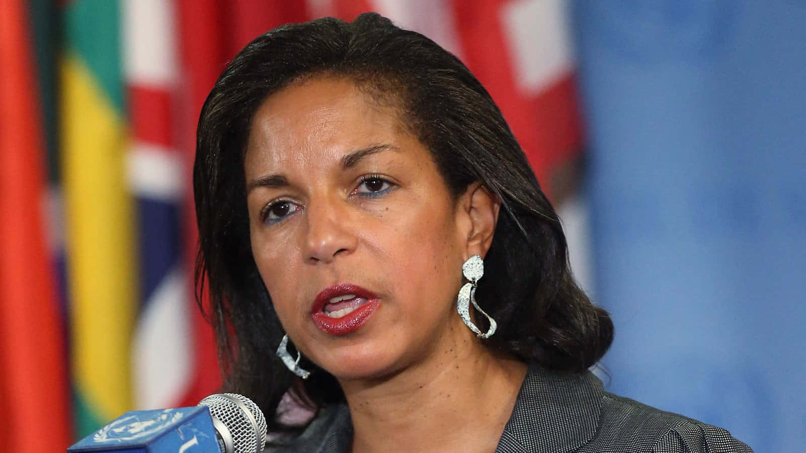 Susan Rice, red lipstick, microphone, HD Desktop Wallpaper