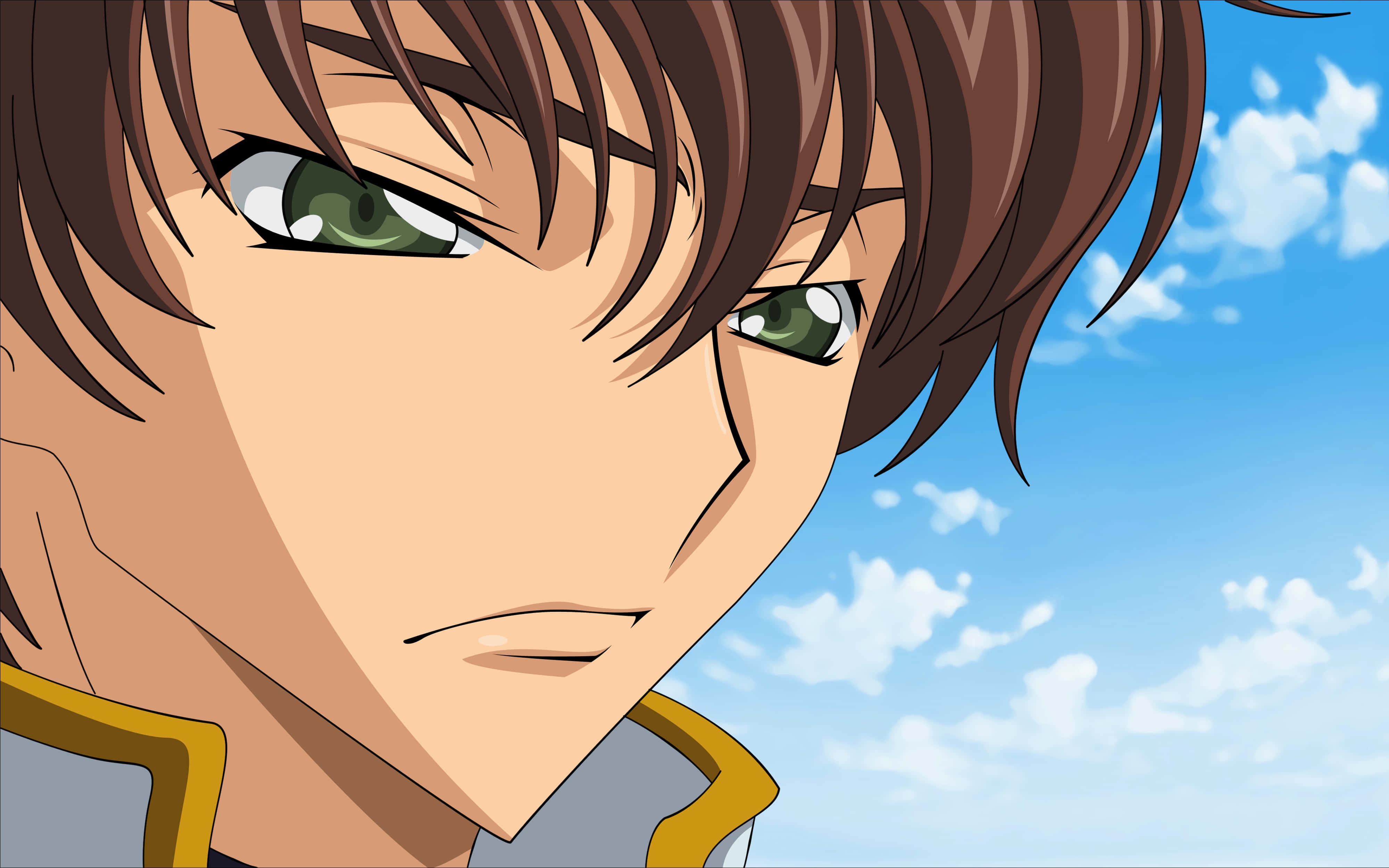 Suzaku Kururugi, green eyes, brown hair, 4K Desktop Wallpaper