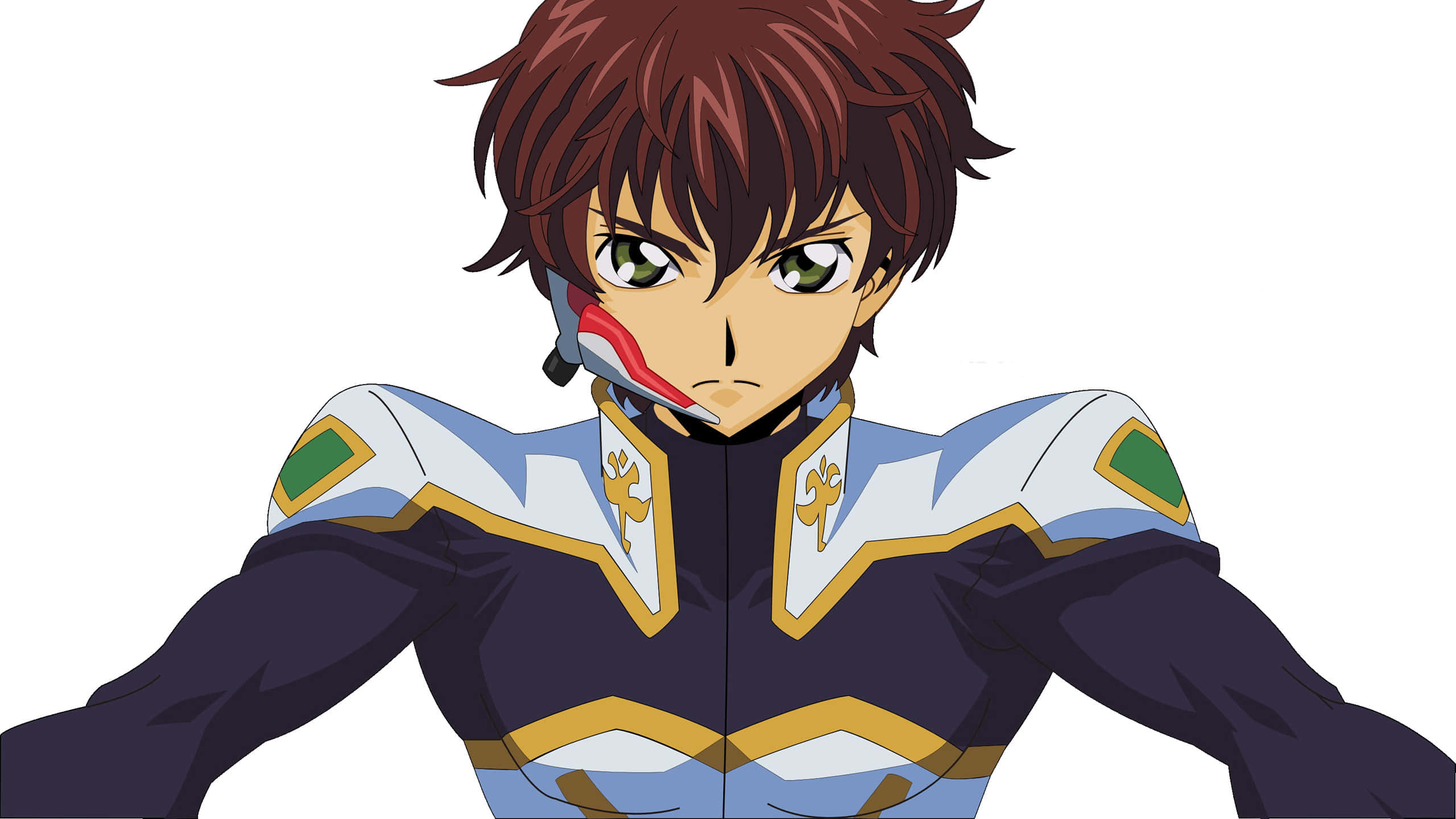 Suzaku Kururugi, brown hair, green eyes, 2K Desktop Wallpaper