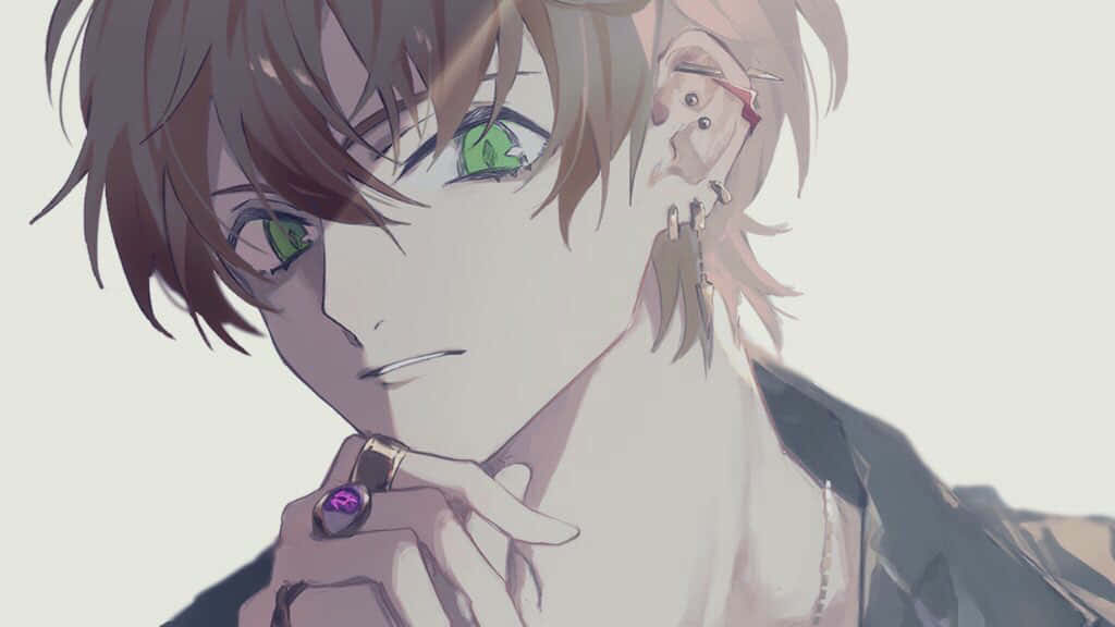 Suzaku Kururugi, green eyes, brown hair, SD Desktop Wallpaper