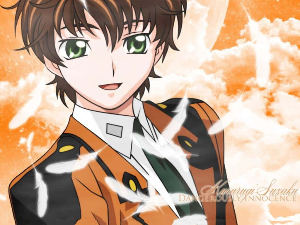 Suzaku Kururugi, green eyes, brown hair, SD Desktop Wallpaper
