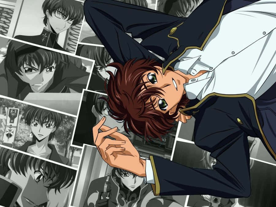 Suzaku Kururugi, red hair, green eyes, SD Desktop Wallpaper