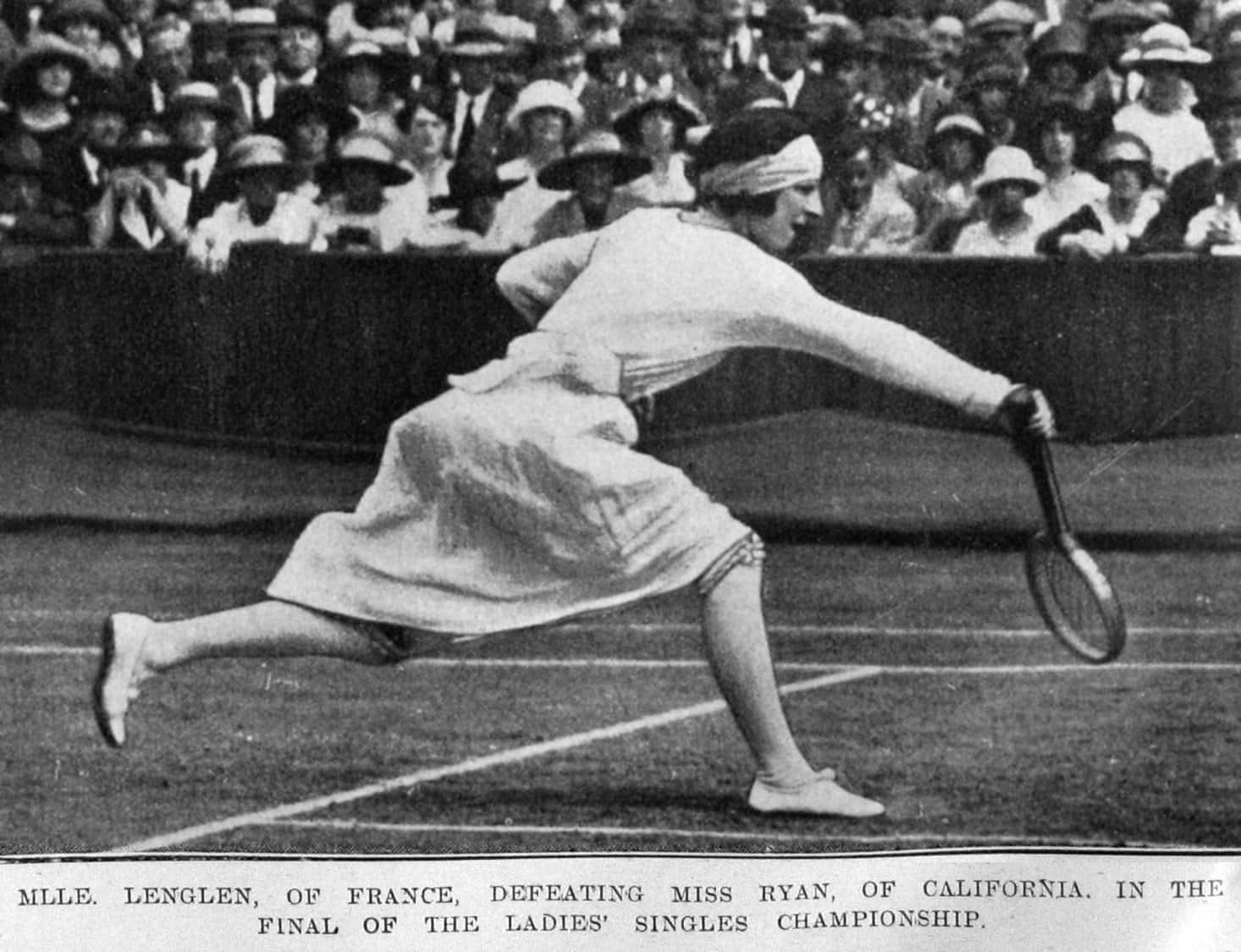 Suzanne Lenglen, newspaper clip, black and white photo, HD Desktop Wallpaper