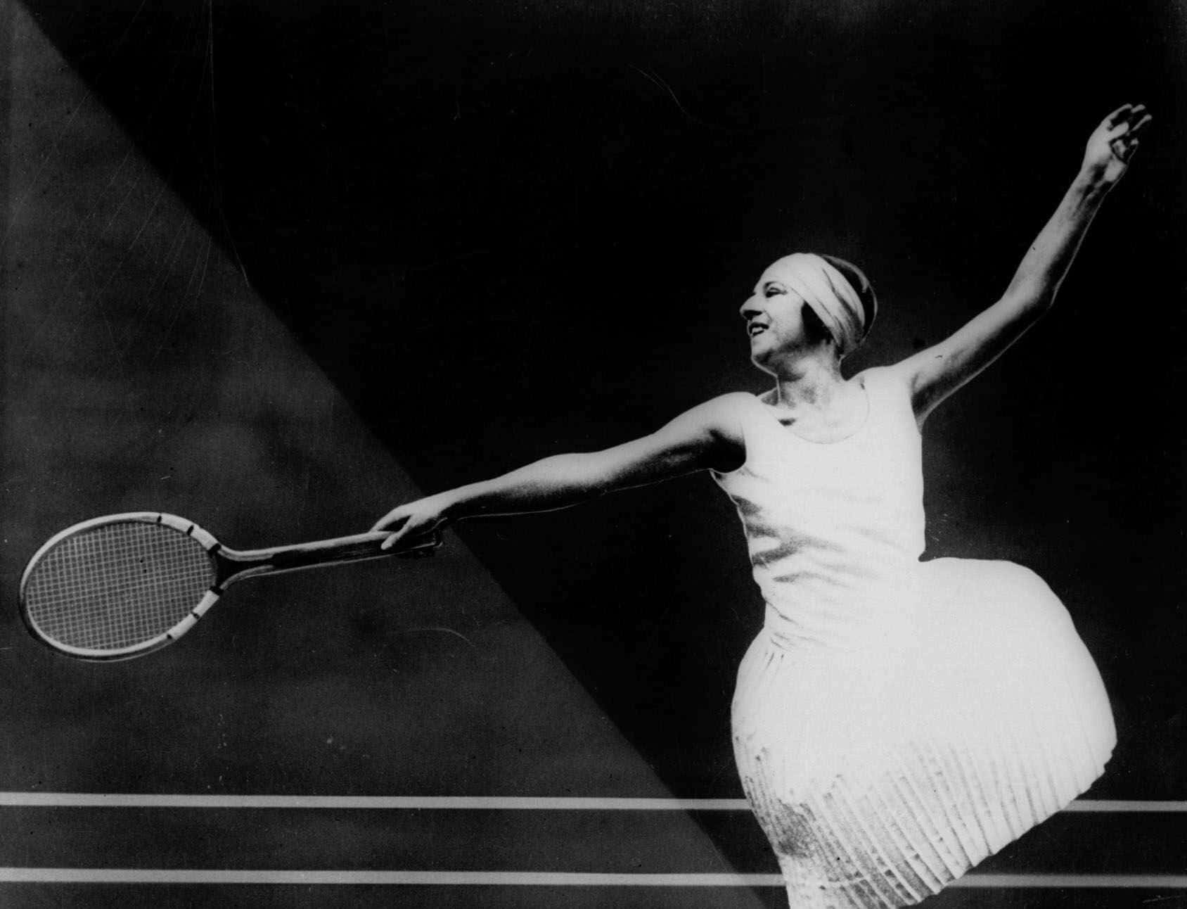 Suzanne Lenglen, flapper-style tennis dress, black and white photo, HD Desktop Wallpaper