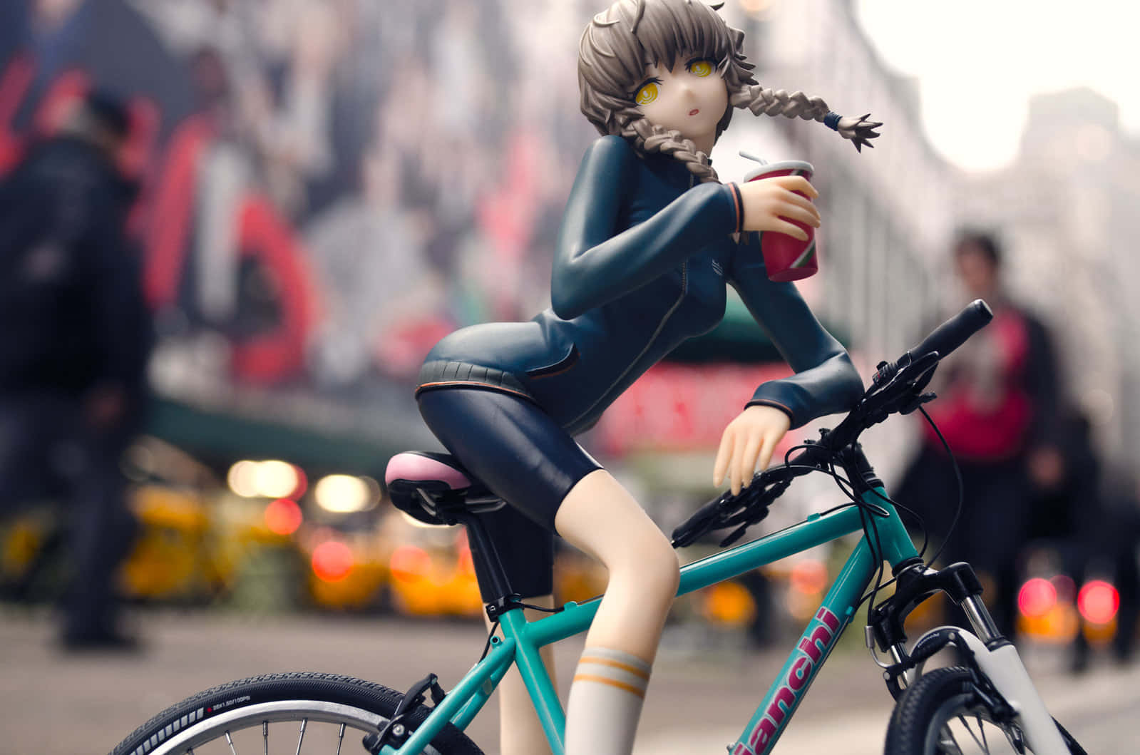 Suzuha Amane, braided hair, yellow eyes, HD Desktop Wallpaper