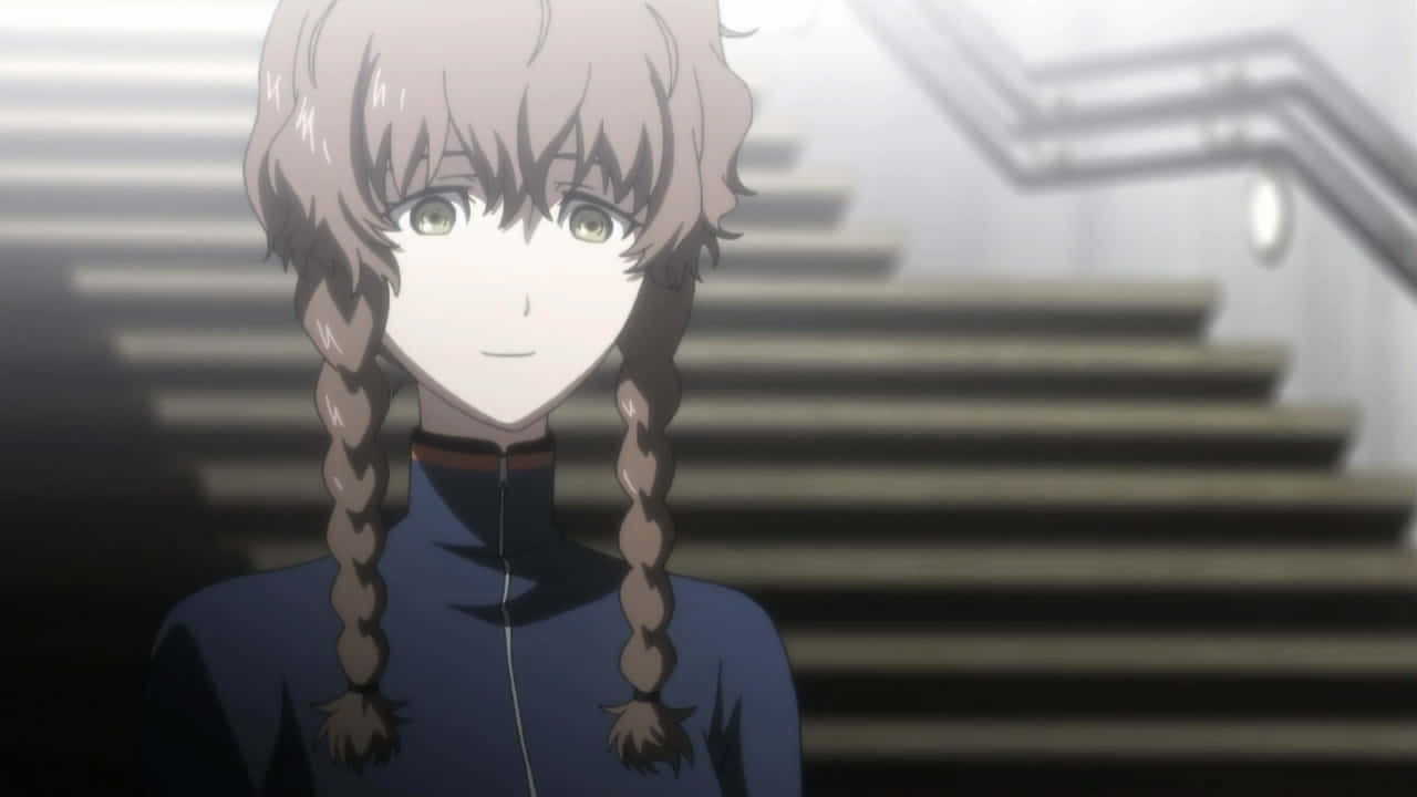 Suzuha Amane, bicycle, staircase, HD Desktop Wallpaper