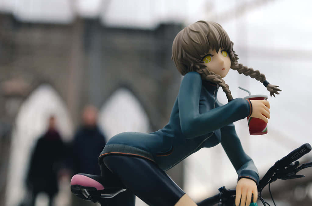 Suzuha Amane, braided hair, red cup, SD Desktop Wallpaper
