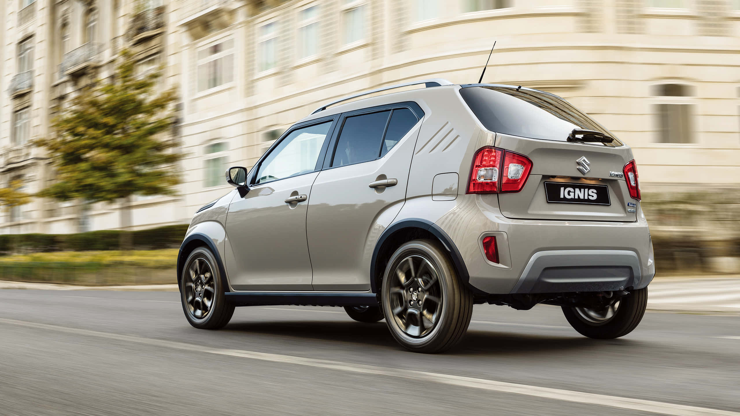 Suzuki Ignis, silver, city street, 2K Desktop Wallpaper