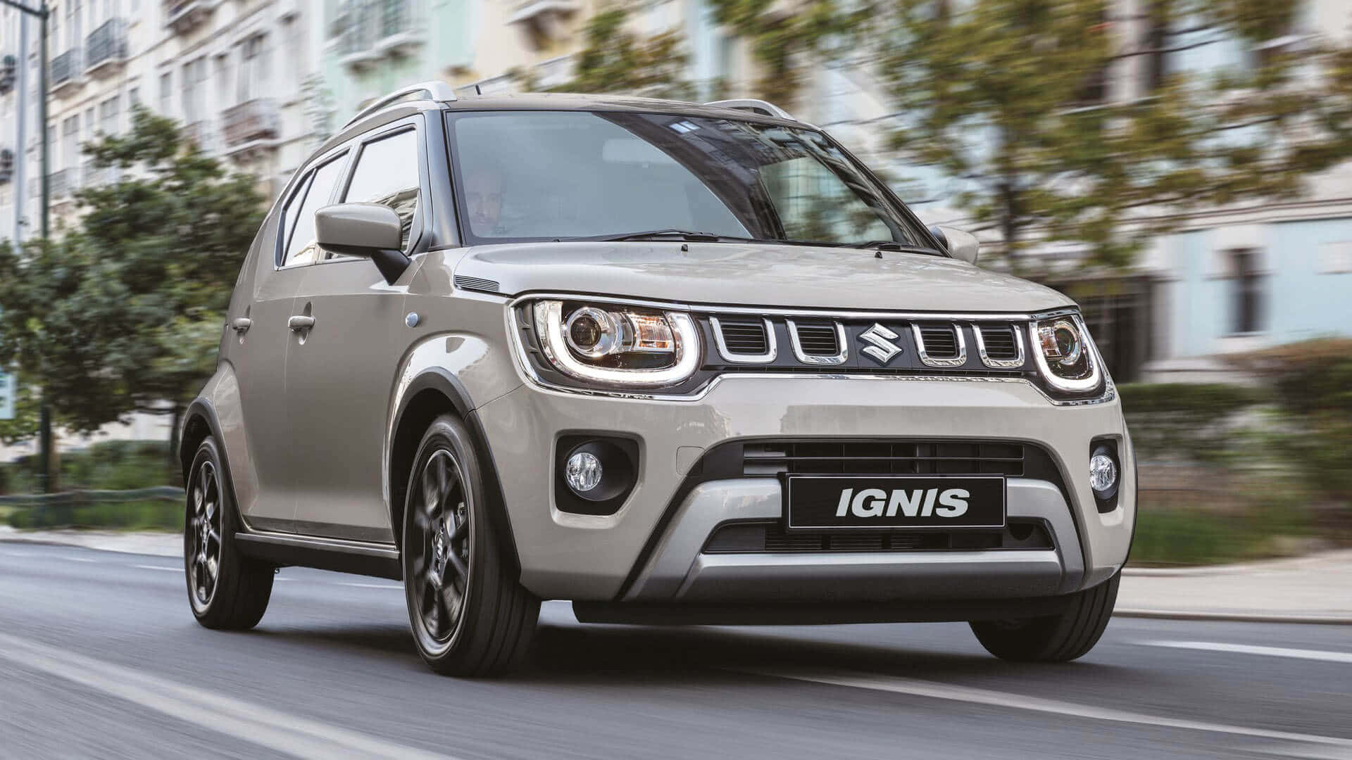 Suzuki Ignis, silver, paved road, Full HD Desktop Wallpaper