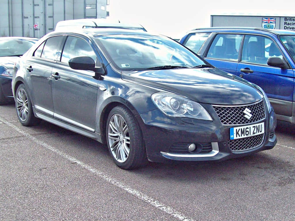 Suzuki Kizashi, polished silver, dark gray, SD Desktop Wallpaper