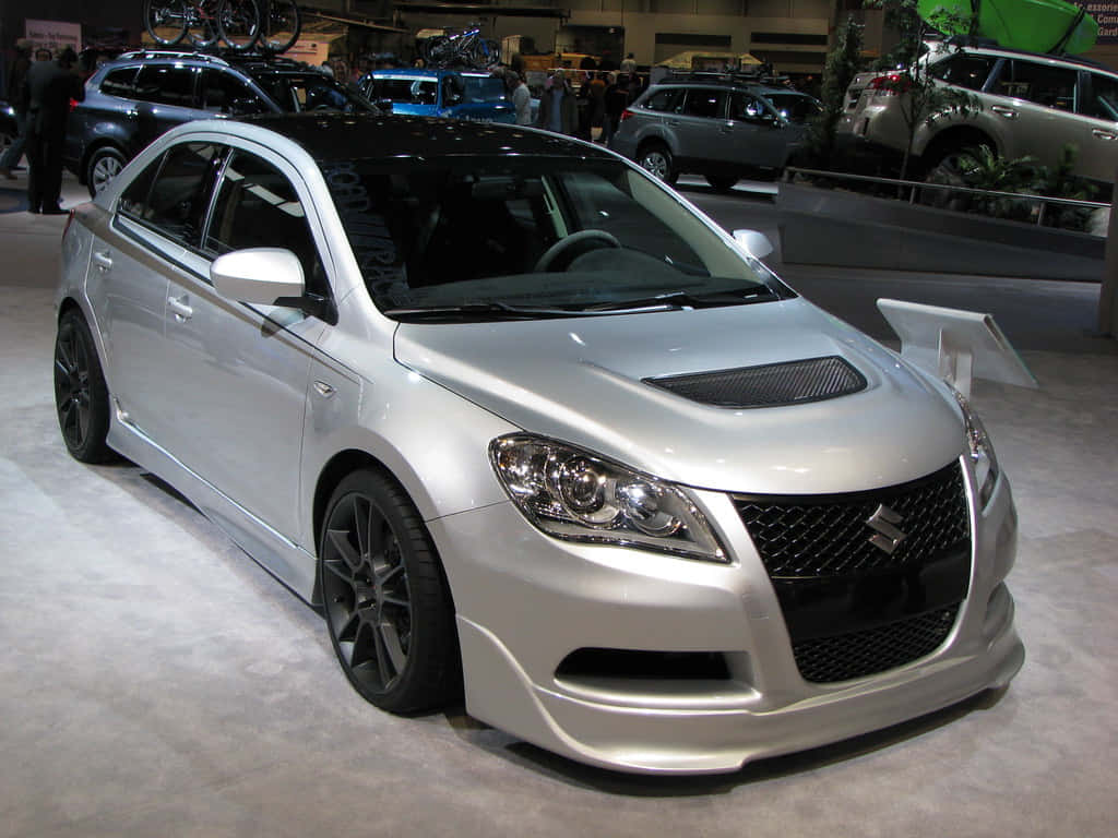 Suzuki Kizashi, silver, black accents, SD Desktop Wallpaper