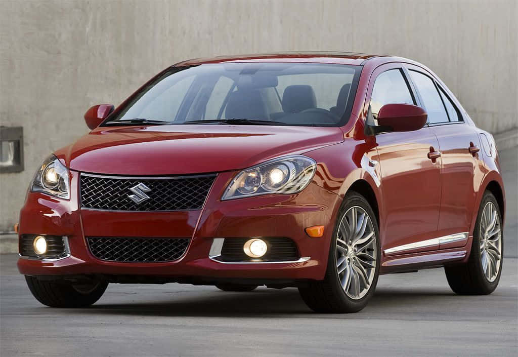 Suzuki Kizashi, glossy red, sedan, SD Desktop Wallpaper