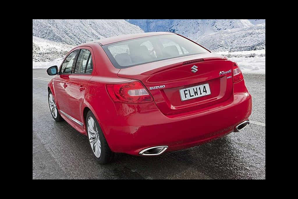 Suzuki Kizashi, glossy red, wet road, SD Desktop Wallpaper