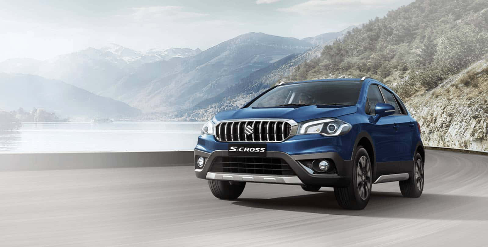 Suzuki S-cross Hybrid, blue, winding road, HD Desktop Wallpaper