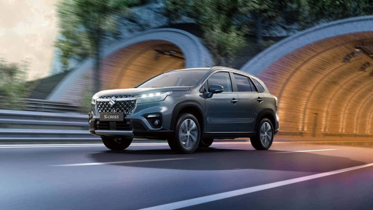 Suzuki S-cross Hybrid, gray, modern tunnel, SD Desktop Wallpaper