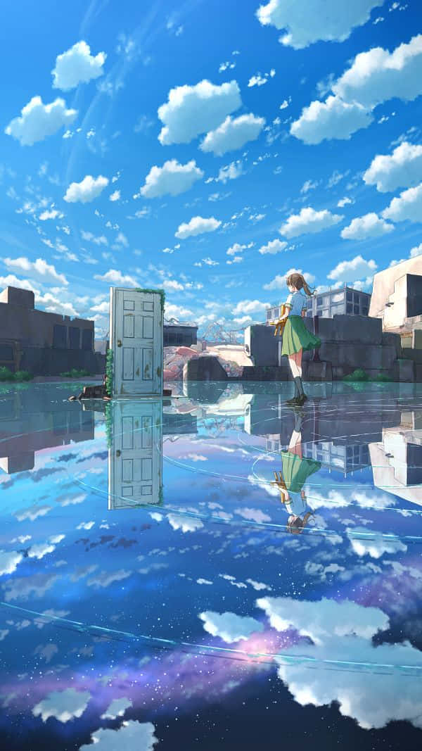 Suzume No Tojimari, doorway, floating door, SD Phone Wallpaper