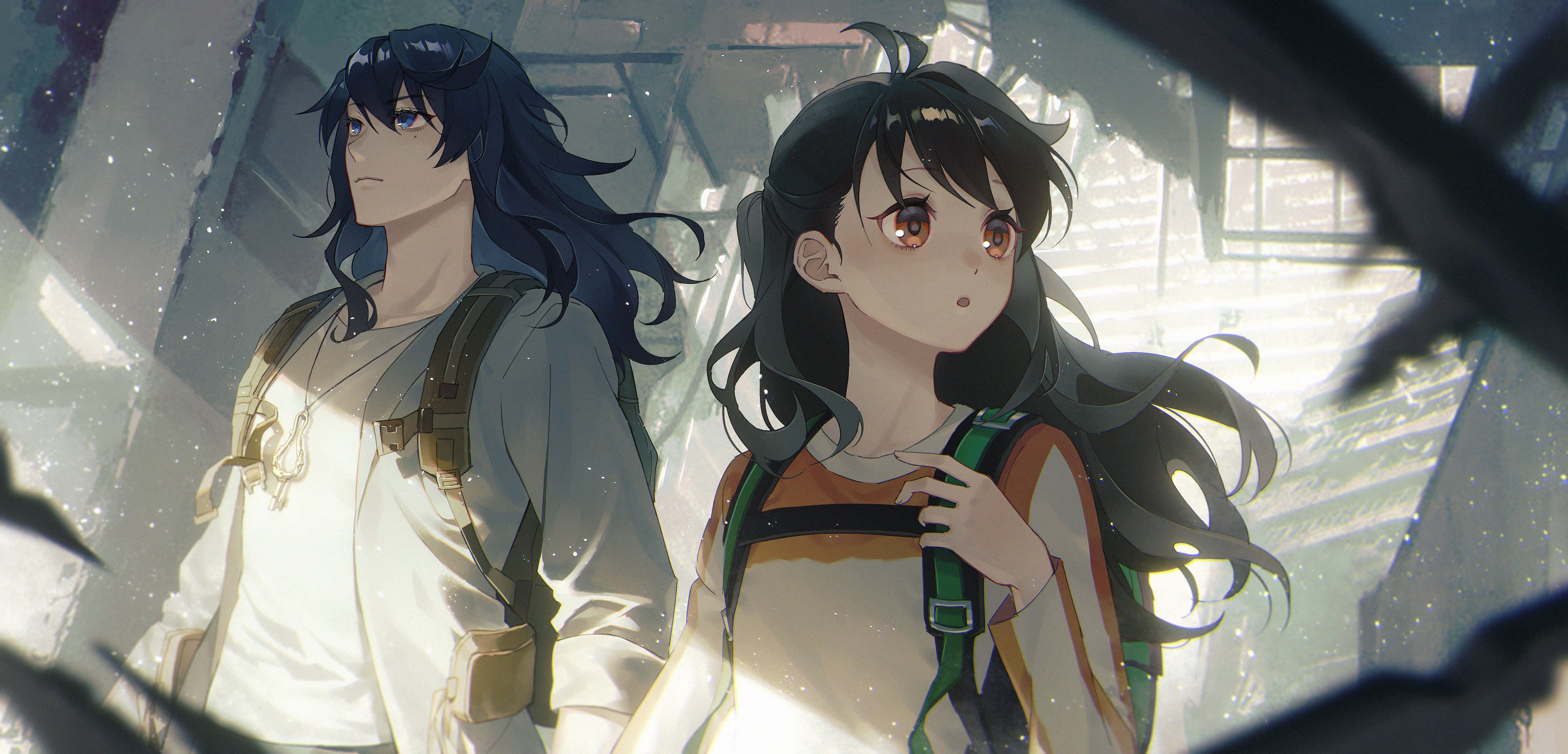 Suzume No Tojimari, characters, backpacks, 5K Desktop Wallpaper