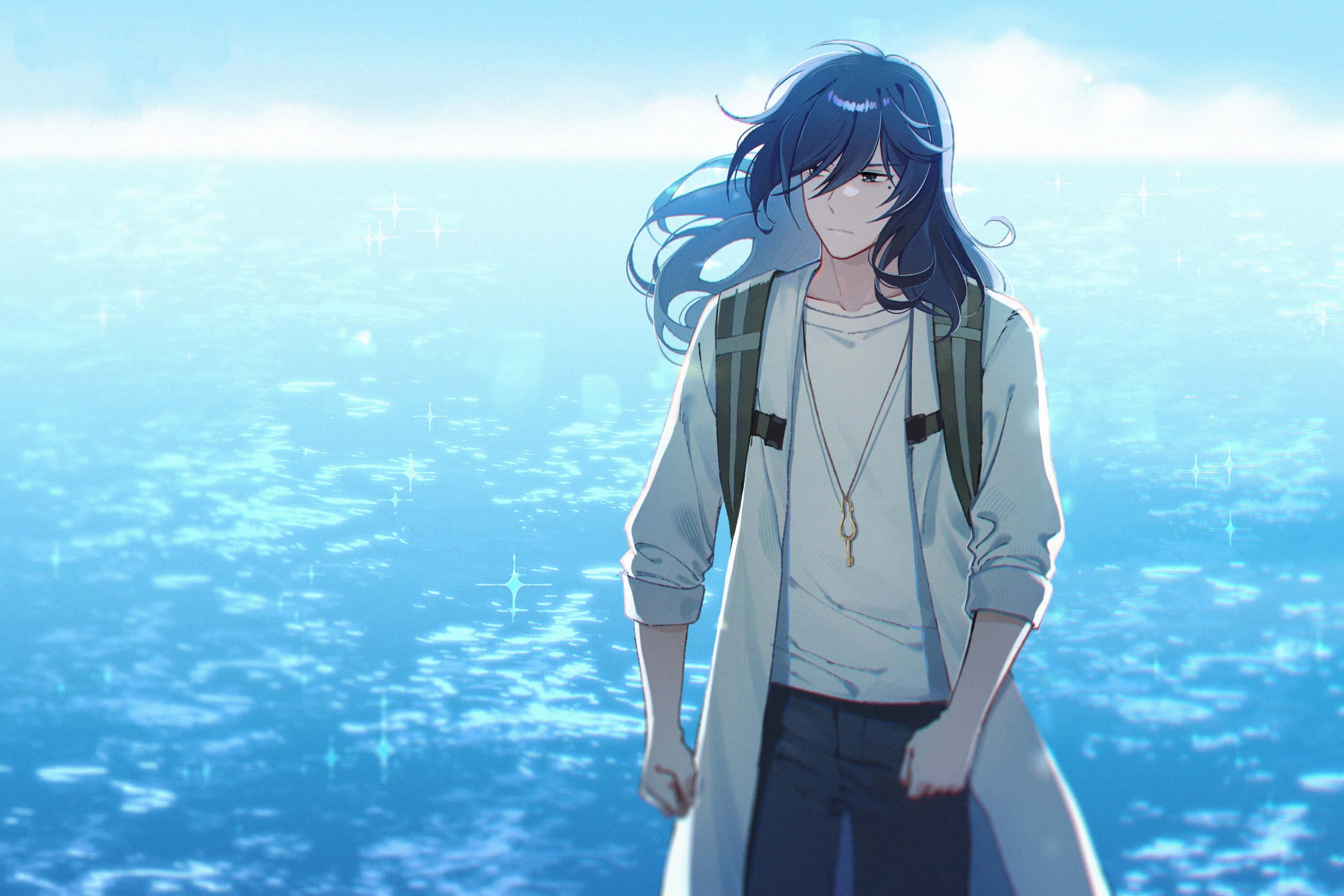 Suzume No Tojimari, anime boy, dark hair, 2K Desktop Wallpaper