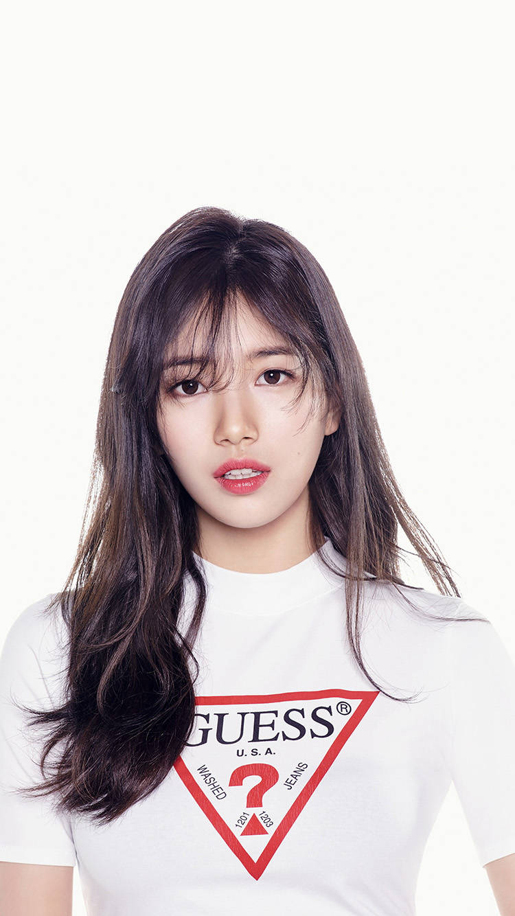 Suzy, Guess t-shirt, dark hair, HD Phone Wallpaper