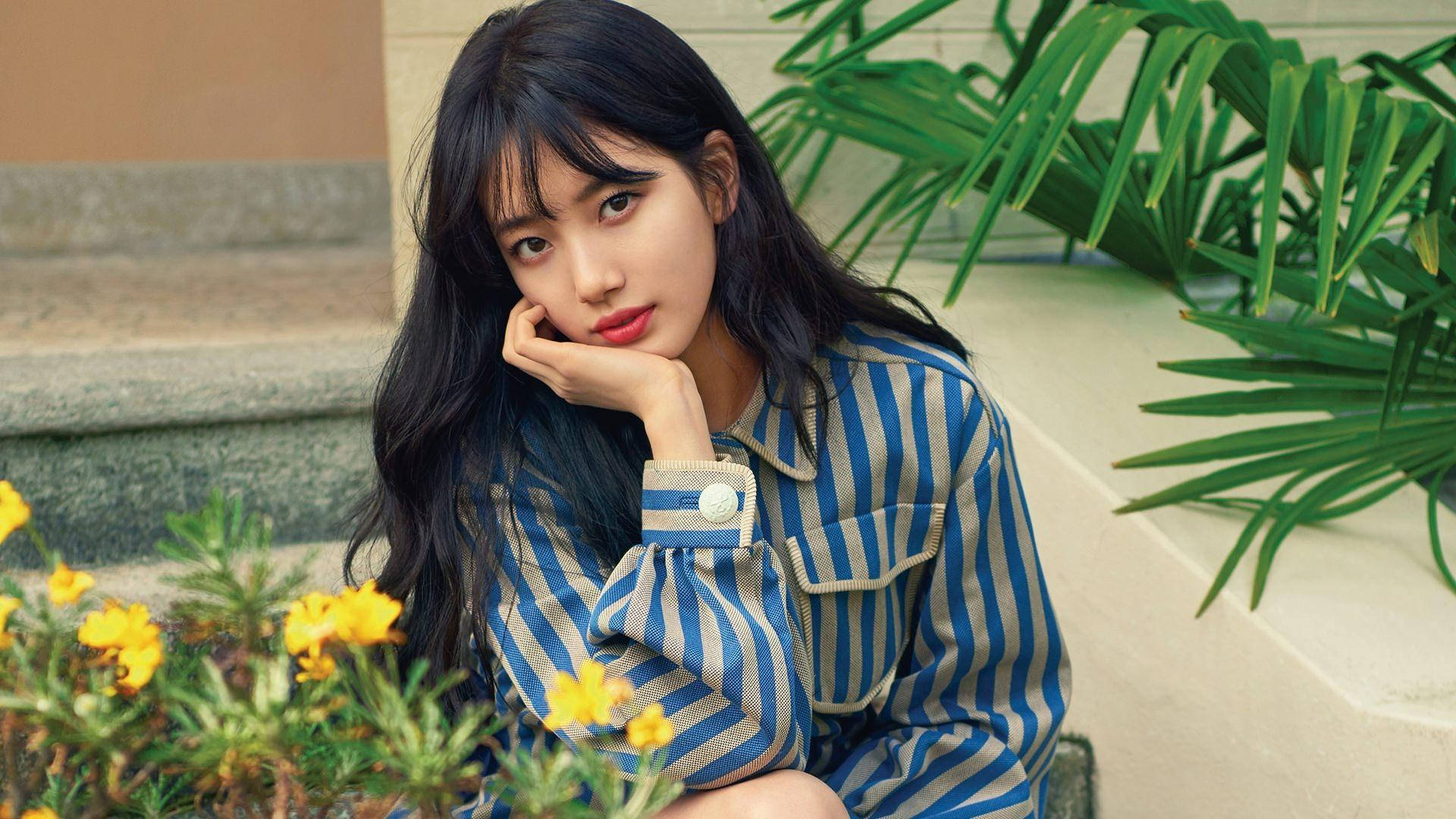 Suzy, garden, stone steps, Full HD Desktop Wallpaper