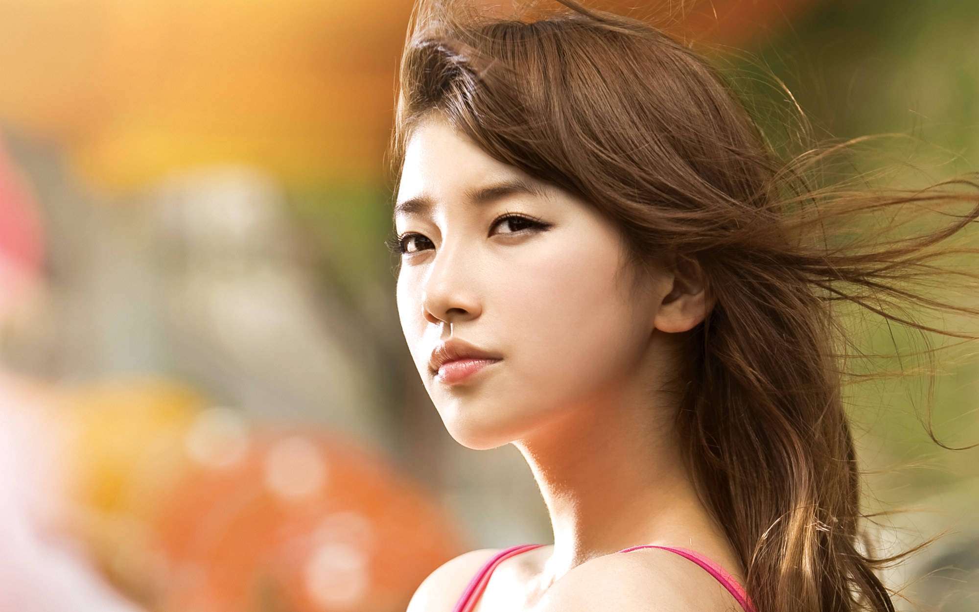 Suzy, brown hair, autumn background, Full HD Desktop Wallpaper
