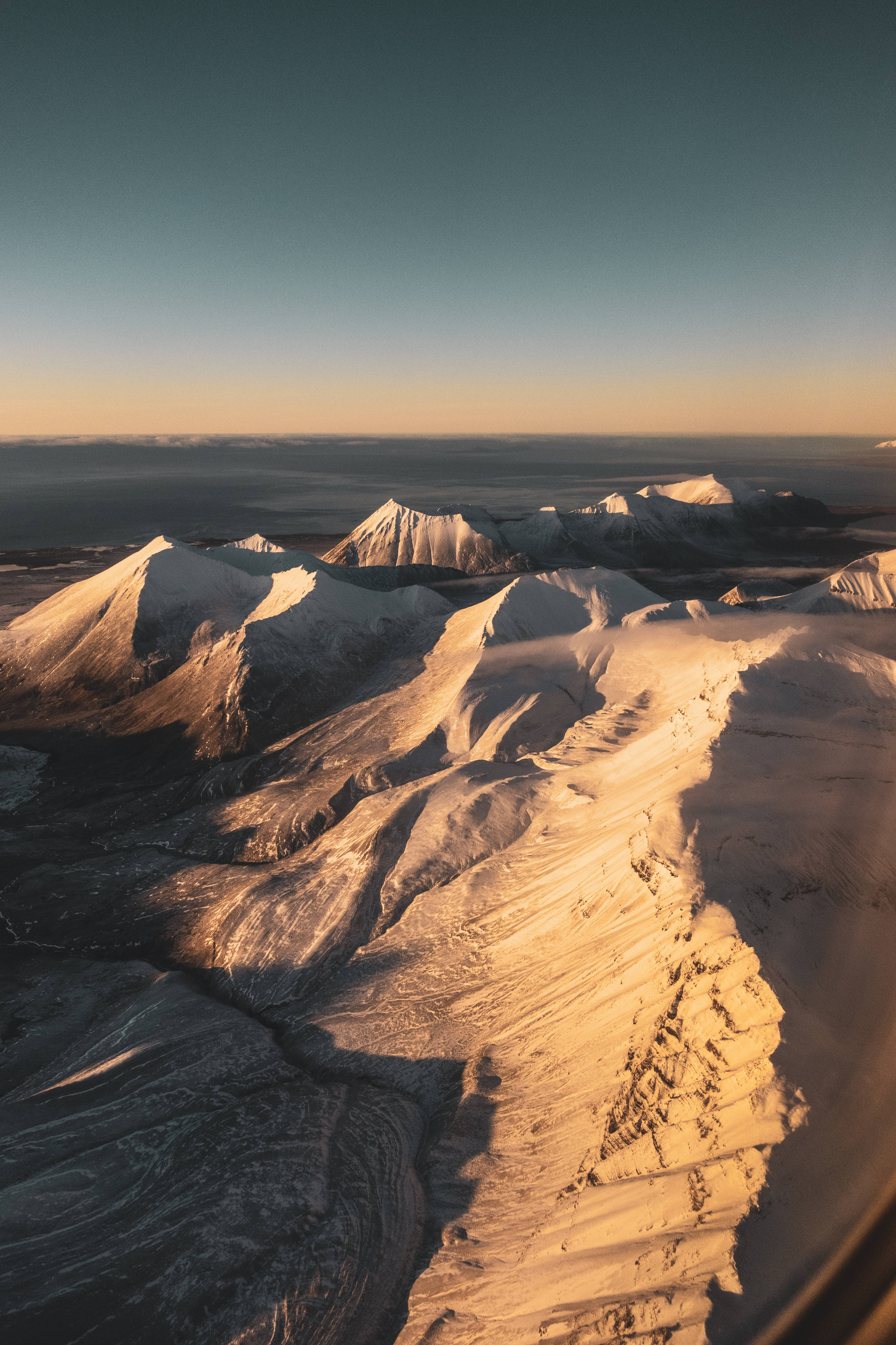 Svalbard, frozen tundra, snowcapped mountain peaks, 5K Phone Wallpaper