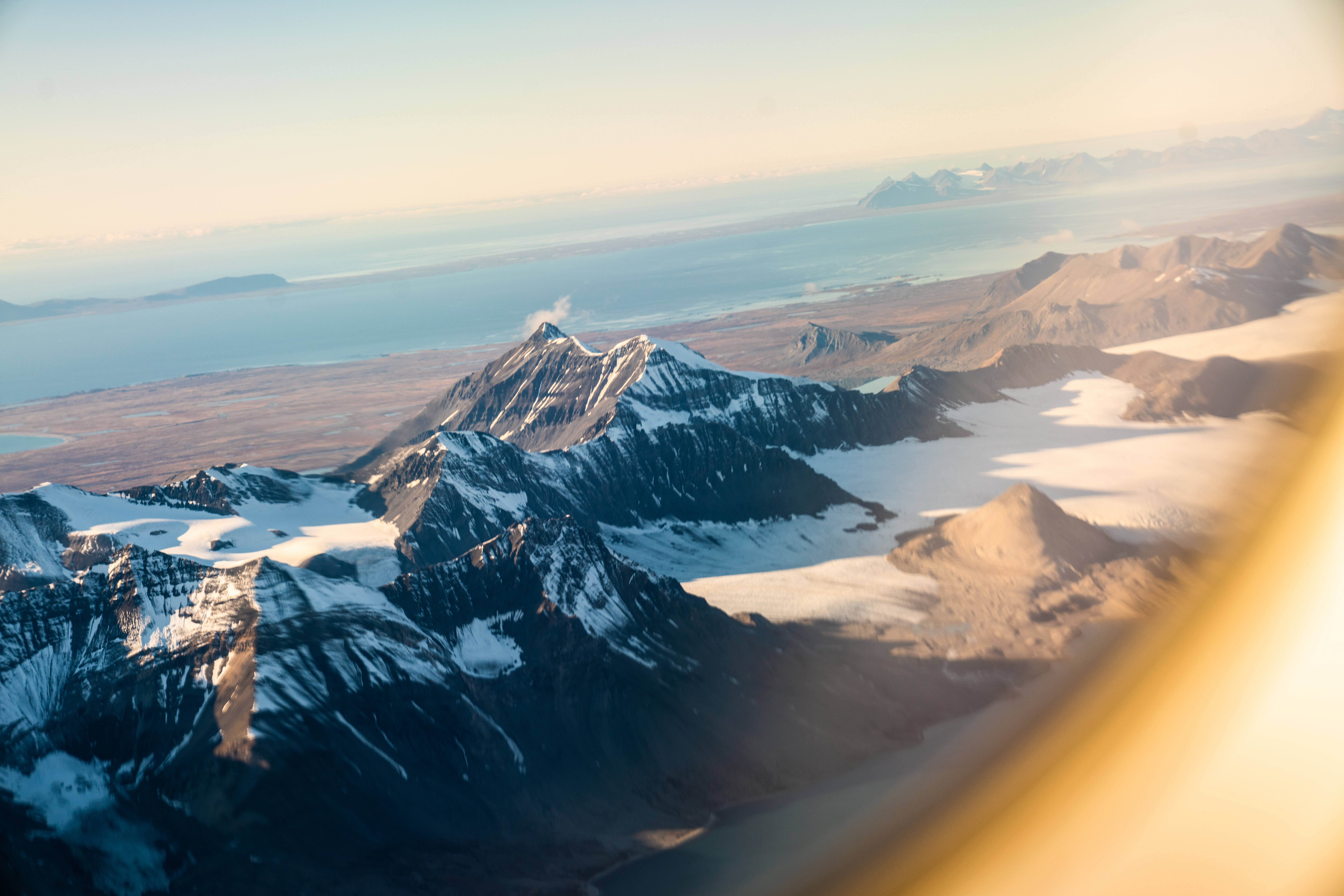 Svalbard, snow capped mountains, glaciers, 8K Desktop Wallpaper