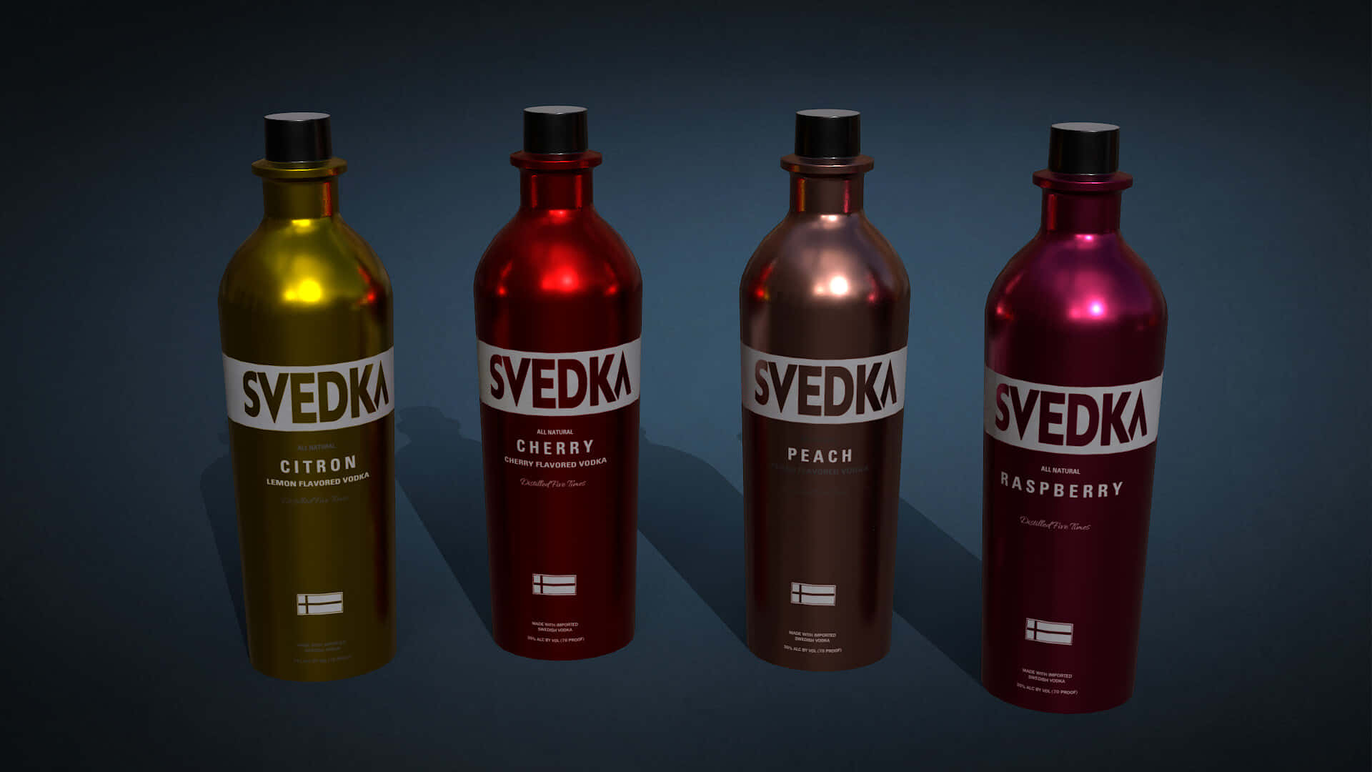 Svedka, citron cherry peach raspberry, glossy, Full HD Desktop Wallpaper