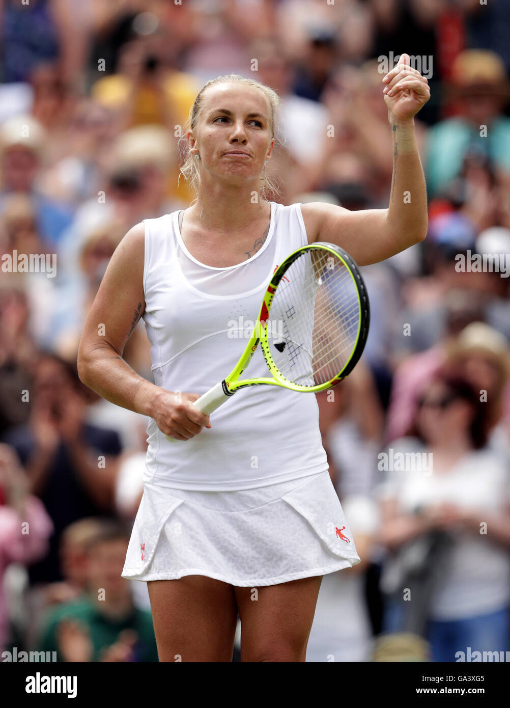 Svetlana Kuznetsova, all white dress, tennis player, HD Phone Wallpaper