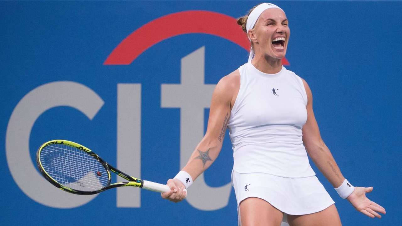 Svetlana Kuznetsova, white outfit, racket, HD Desktop Wallpaper