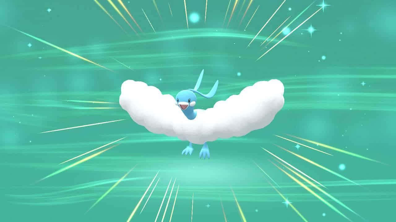 Swablu, cloud wings, glowing teal sky, HD Desktop Wallpaper