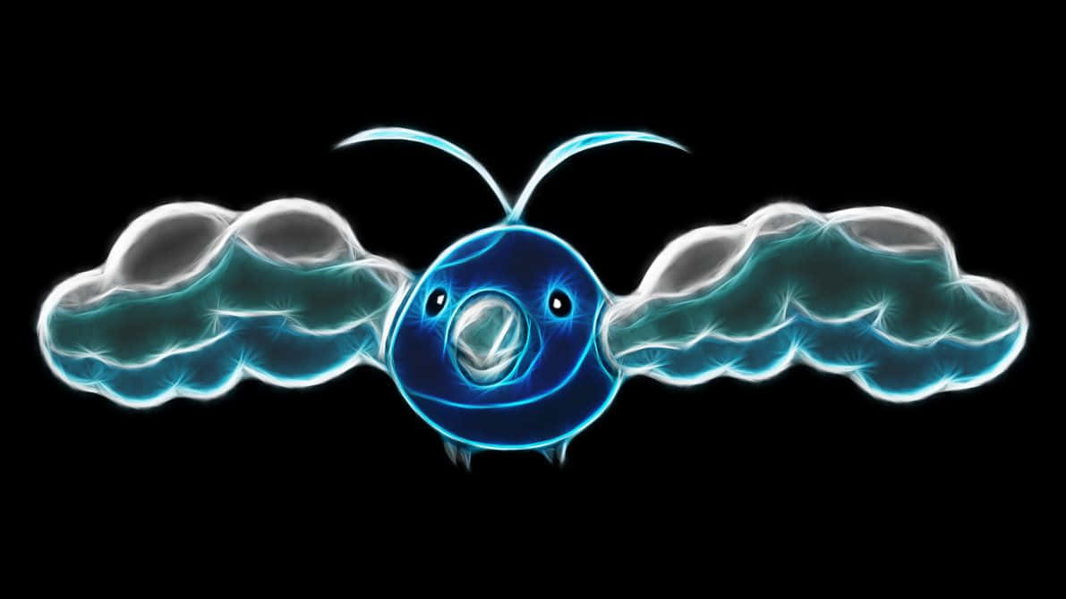 Neon Swablu, glowing blue, cloud wings, SD Desktop Wallpaper