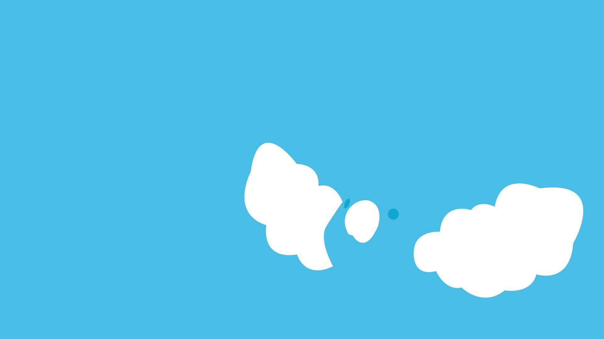 Swablu, white clouds, solid blue sky, Full HD Desktop Wallpaper