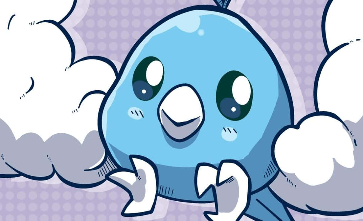 Swablu, blue cartoon bird, big eyes, SD Desktop Wallpaper