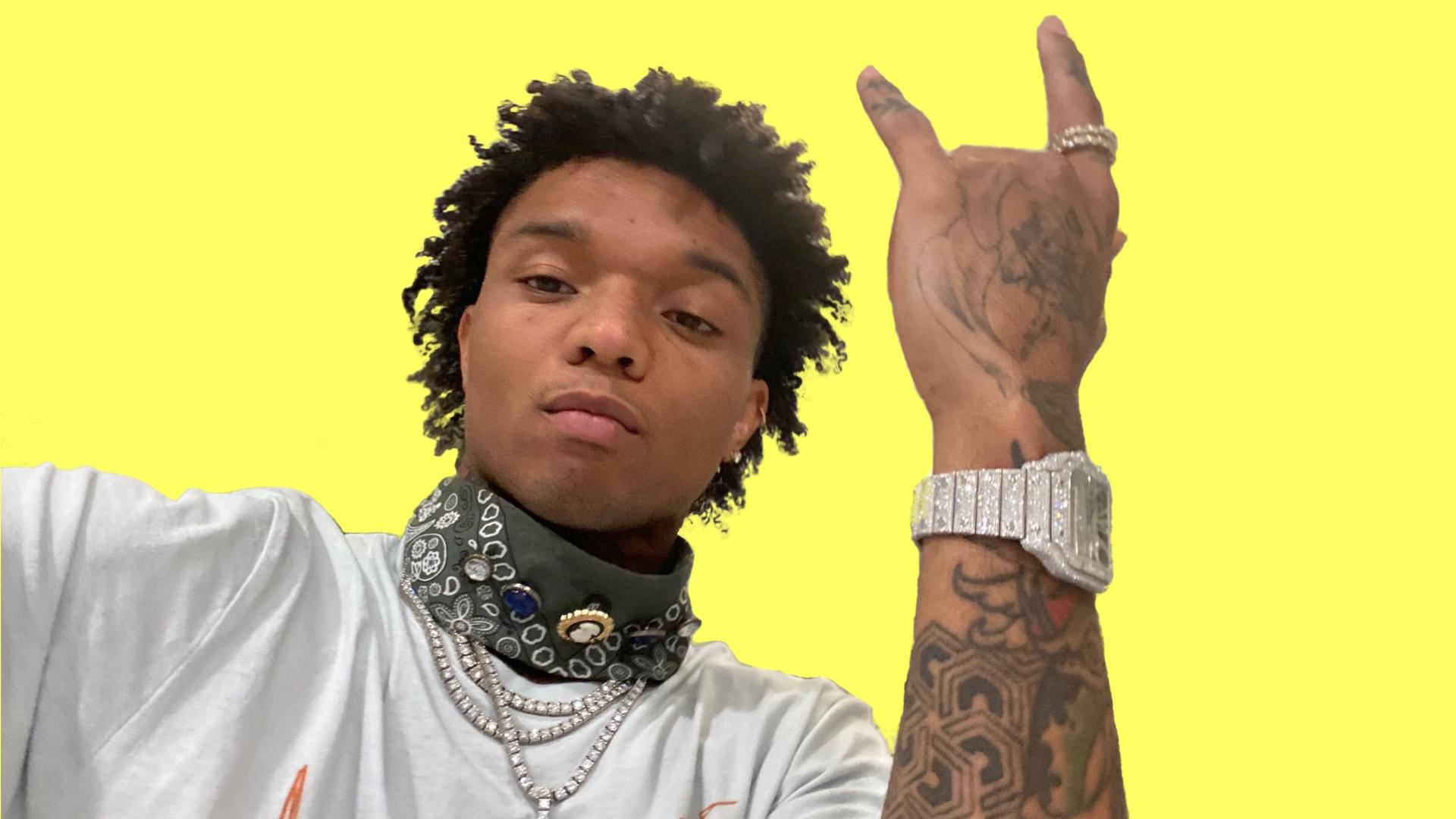 Swae Lee, yellow, curly hair, Full HD Desktop Wallpaper