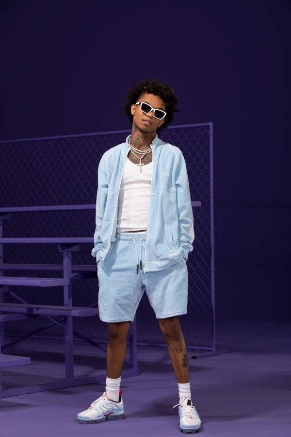 Swae Lee, light blue sweats, white sunglasses, SD Phone Wallpaper