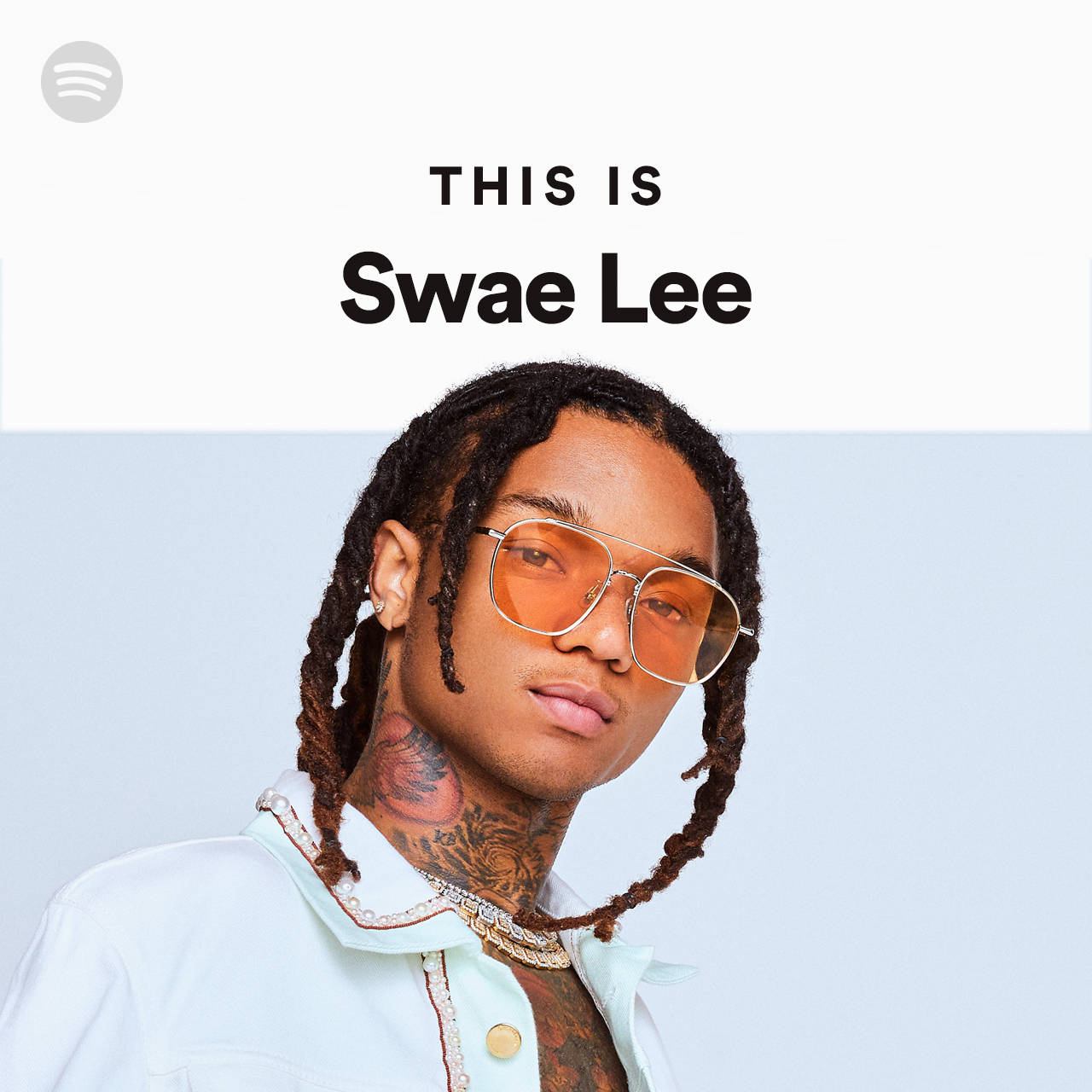 Swae Lee, orange-tinted glasses, light blue shirt, HD Desktop Wallpaper
