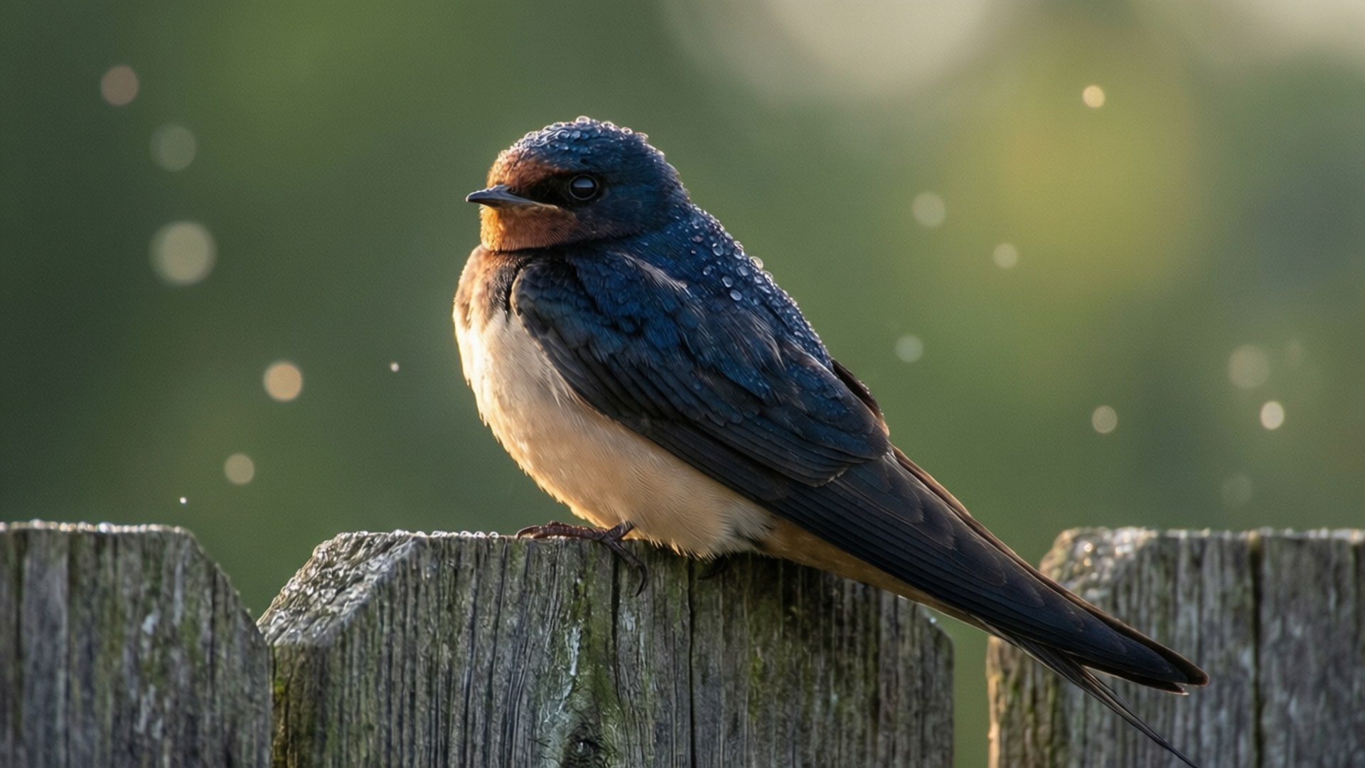 barn swallow, iridescent blue feathers, rusty throat, Full HD Desktop Wallpaper
