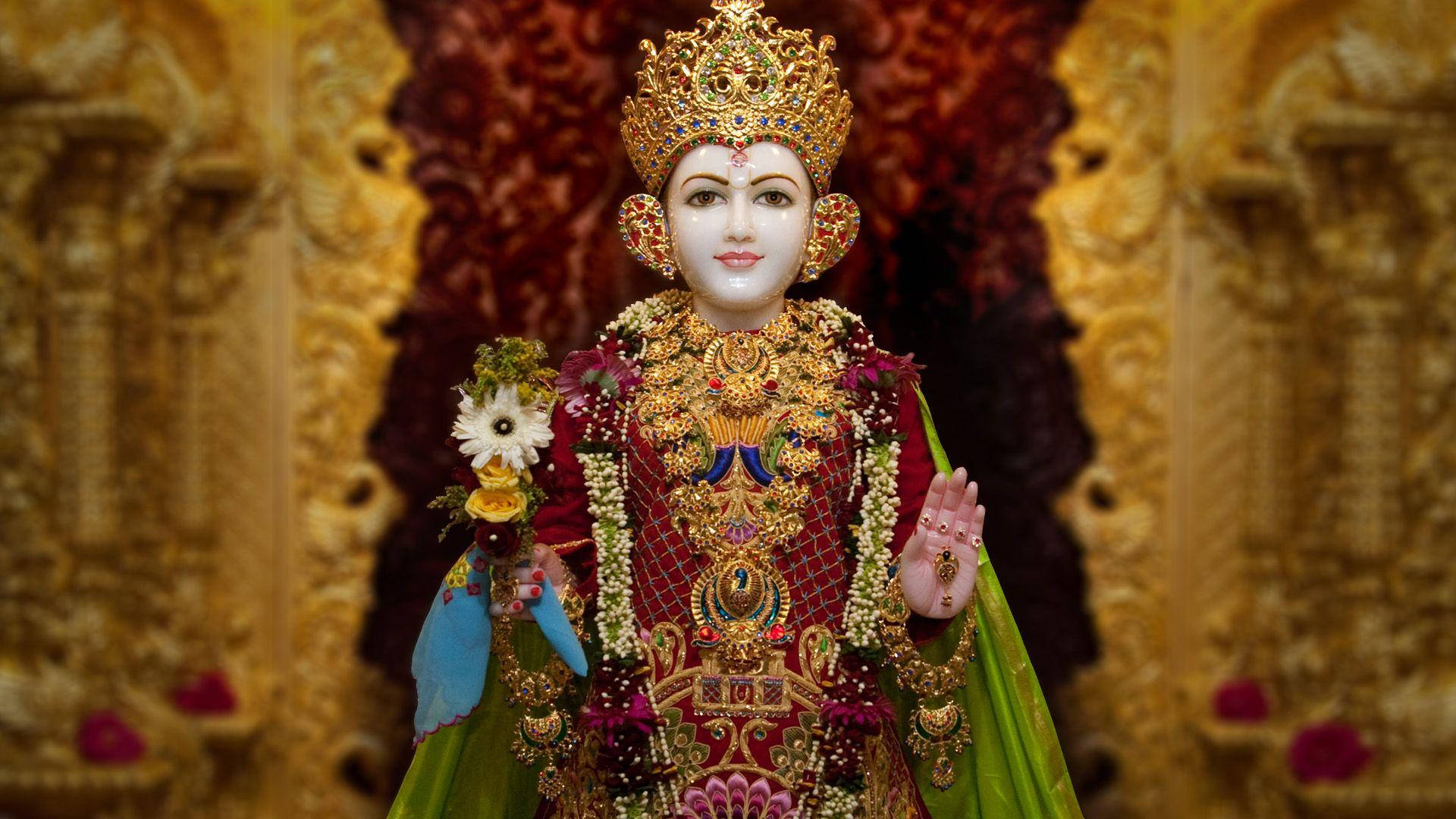 Swaminarayan, red, yellow, Full HD Desktop Wallpaper