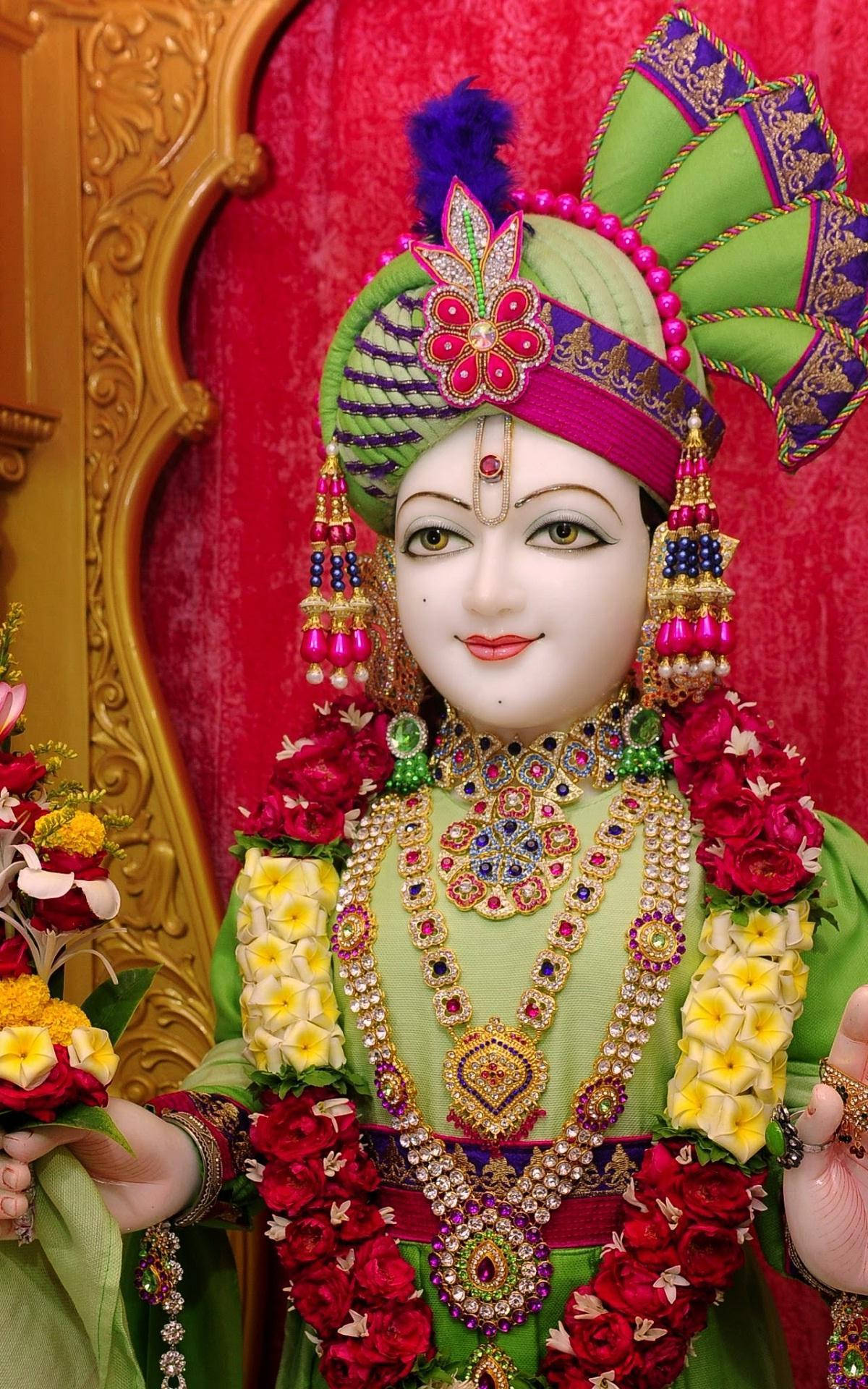Swaminarayan, iPhone background, deity statue, Full HD Phone Wallpaper