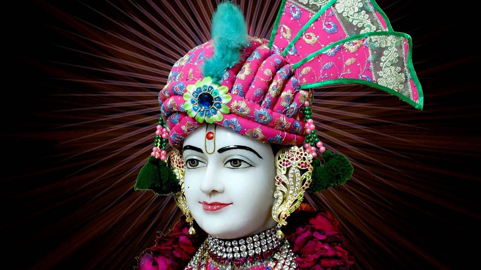 Swaminarayan, green plume, vibrant pink, HD Desktop Wallpaper
