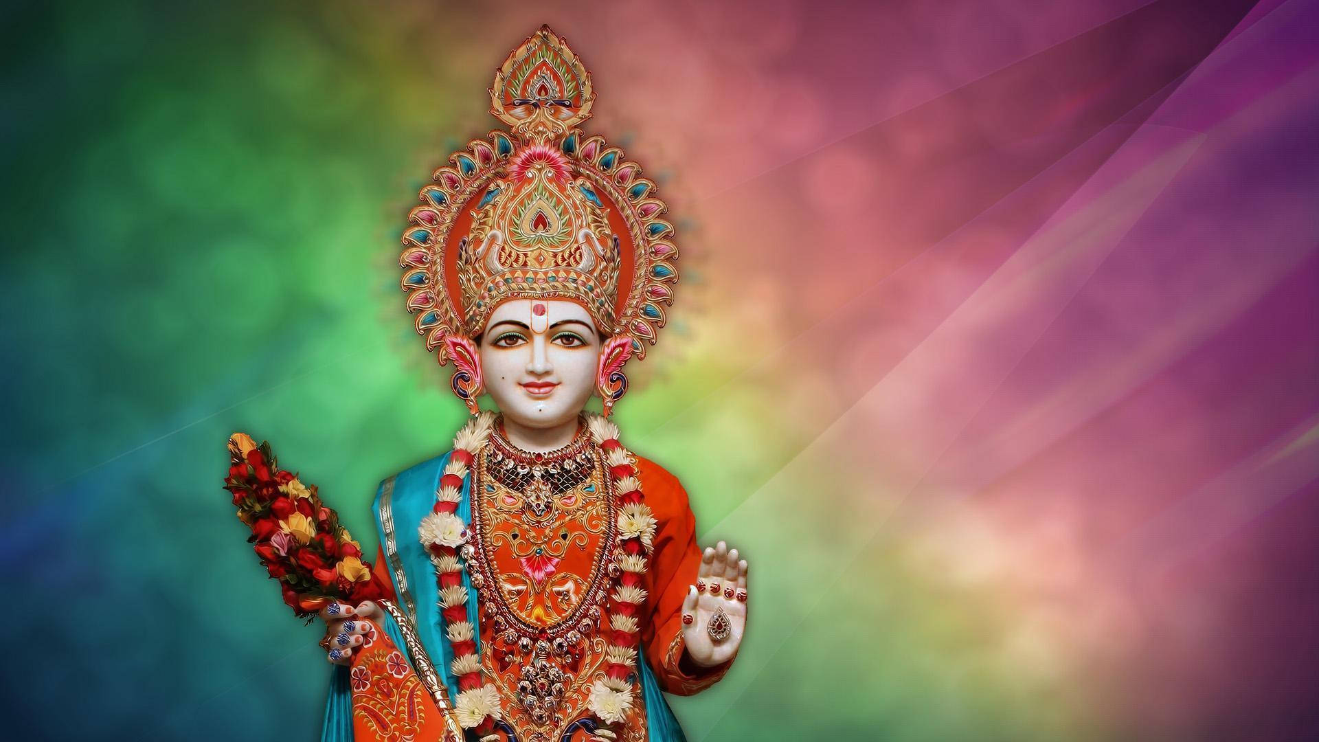 Swaminarayan, bokeh rainbow, Hindu goddess, Full HD Desktop Wallpaper