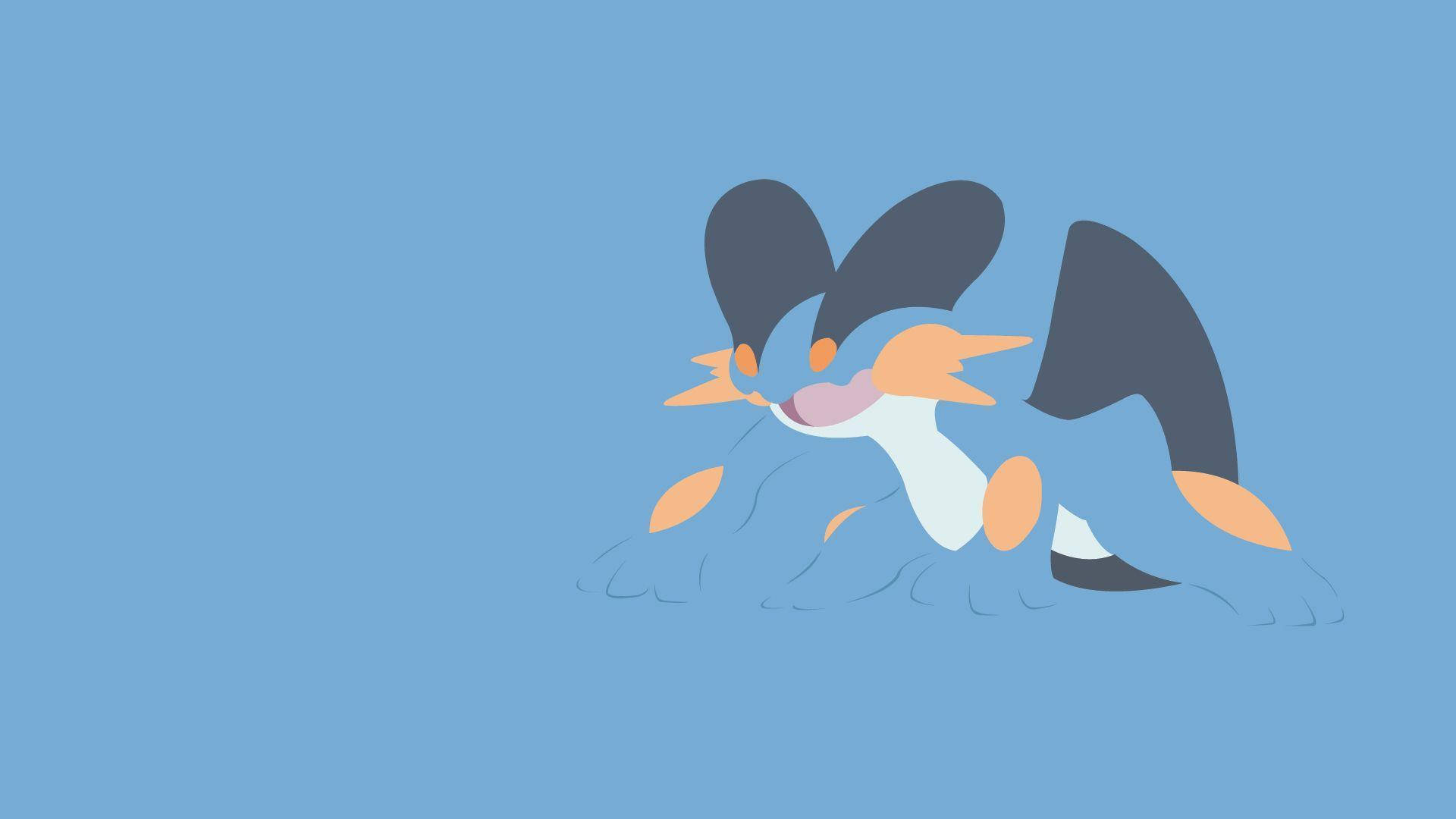 Swampert, blue, orange, Full HD Desktop Wallpaper