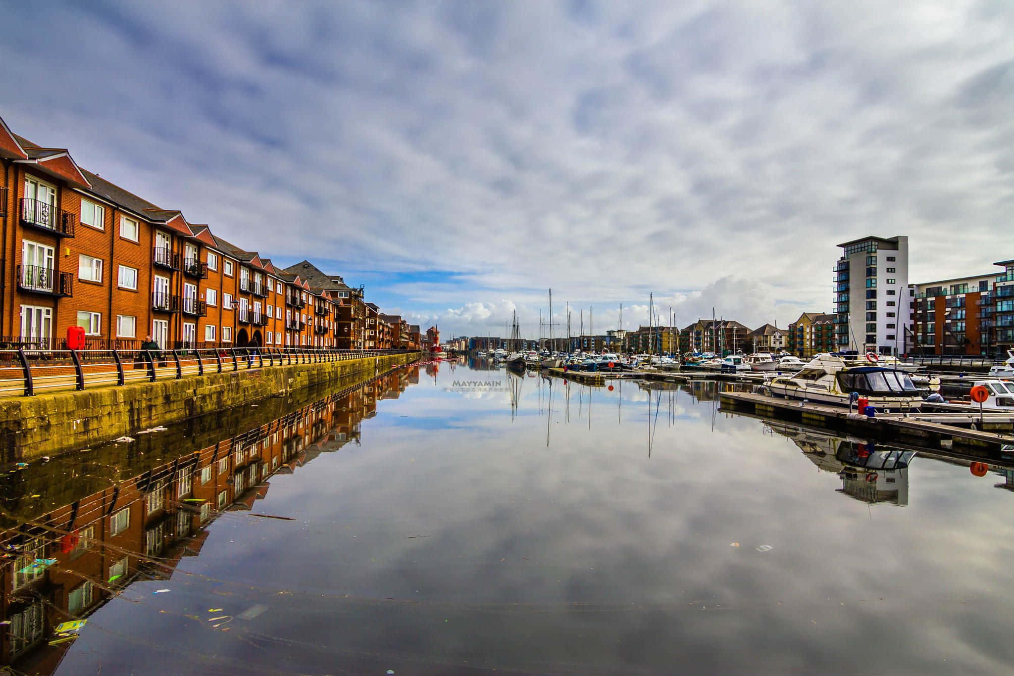 Swansea, cityscape, dusk, Full HD Desktop Wallpaper