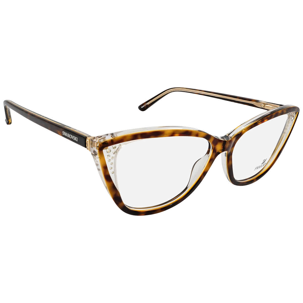 Swarovski, demo square ladies eyeglasses, tortoiseshell frames, SD Desktop Wallpaper