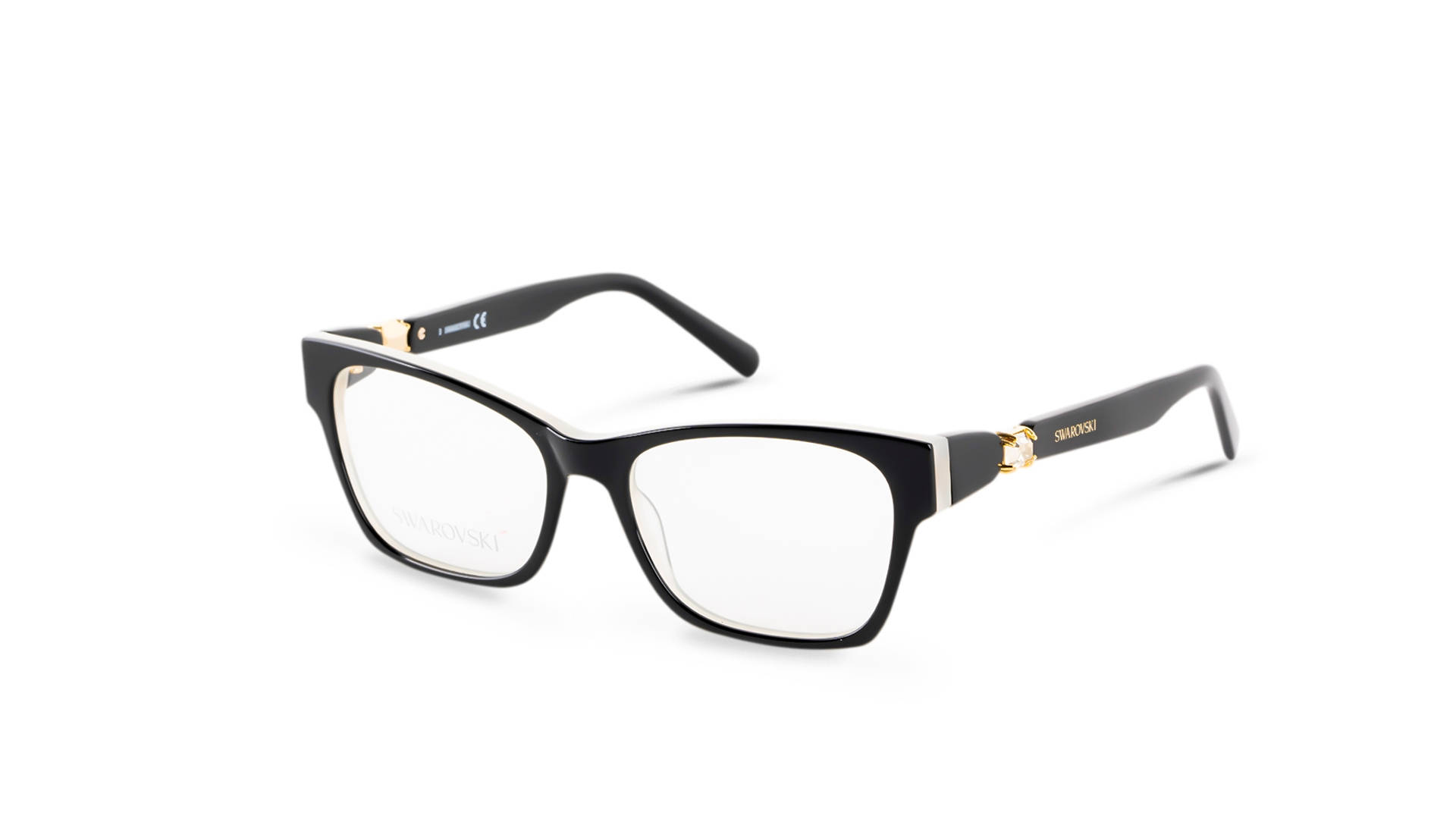 Swarovski, transparent lenses, black cat-eye glasses, Full HD Desktop Wallpaper