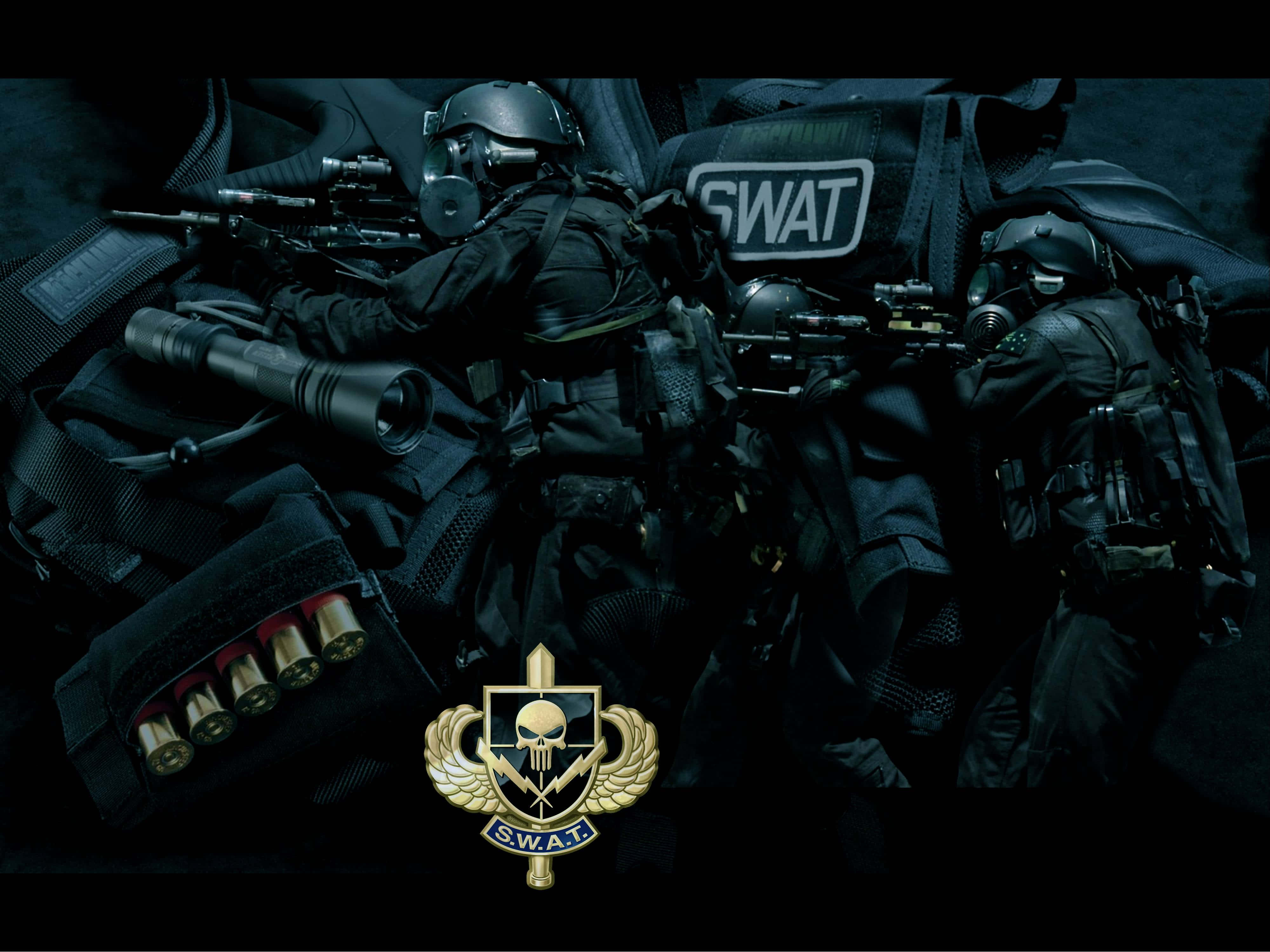 SWAT, tactical gear, rifles, 4K Desktop Wallpaper