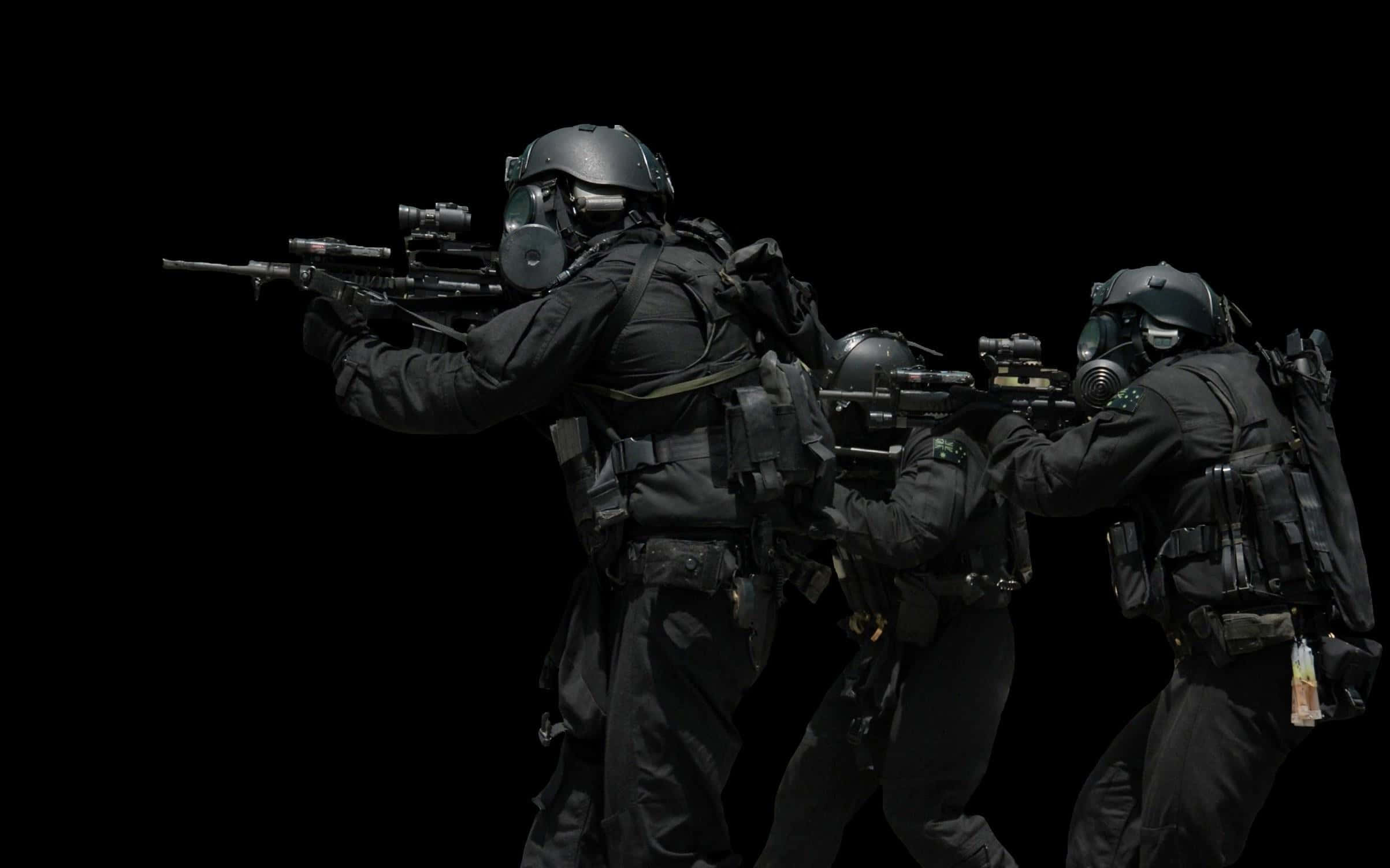 Swat, tactical soldiers, full gear, Full HD Desktop Wallpaper