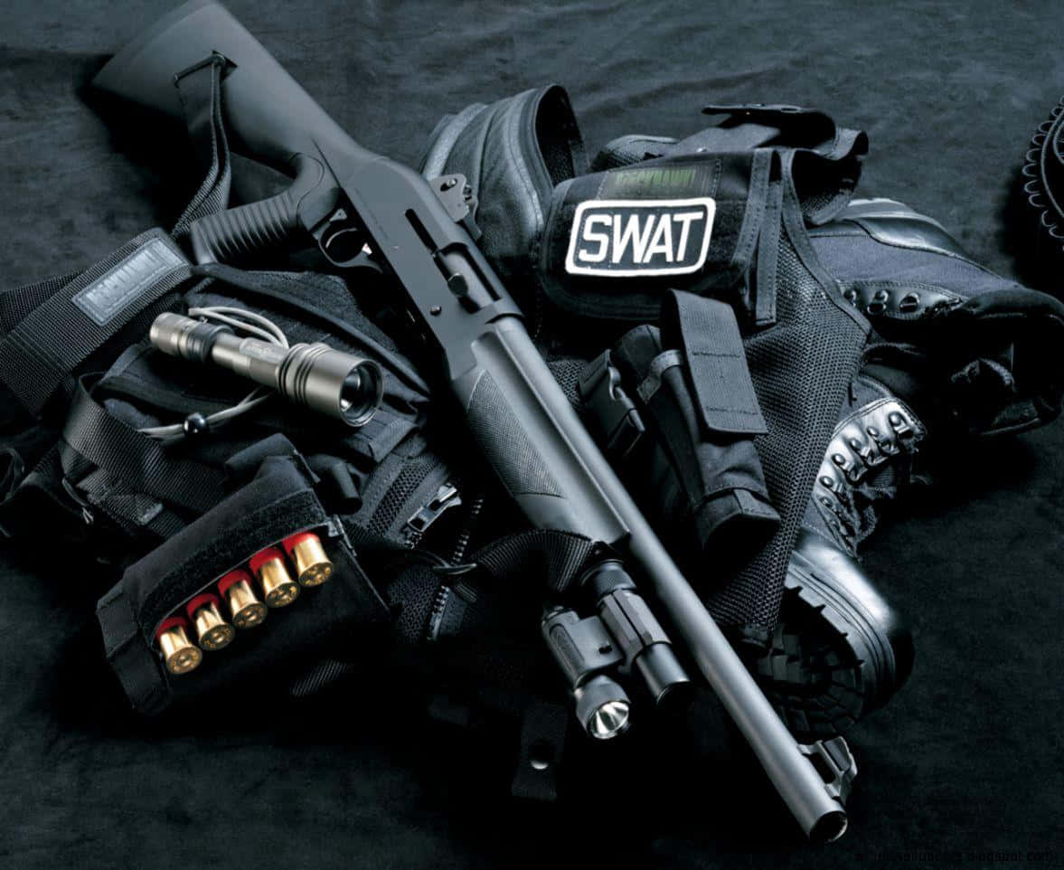 SWAT, tactical SWAT gear, shotgun, SD Desktop Wallpaper